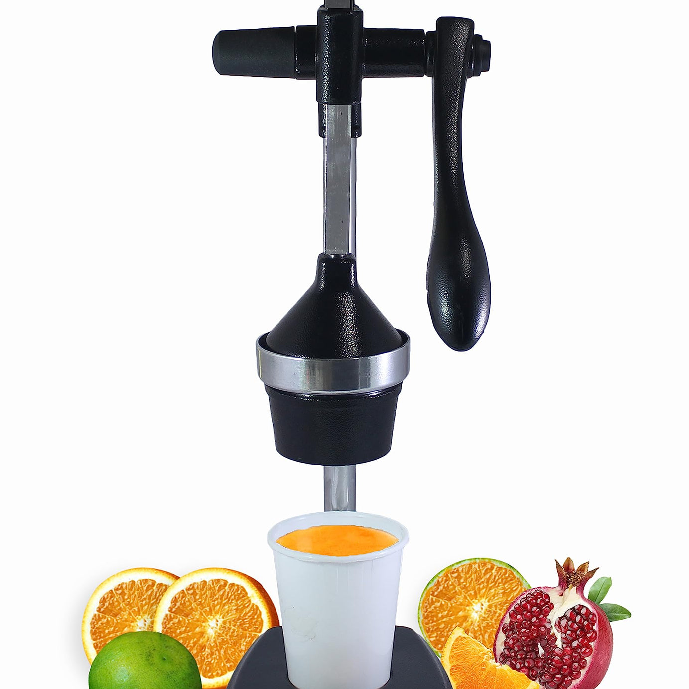 Gelife Manual Fruit Juicer Hand Press Citrus Cold Press Juice Machine for Home Made Instant Guest Serving Drink (Black)