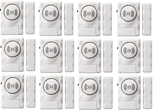 Jenix Wireless Door Window Security Burglar 105 Decibel High Alarm with Magnetic Sensor,Door and Window Sensor Anti Theft System for Home Office Door (Pack of 12)