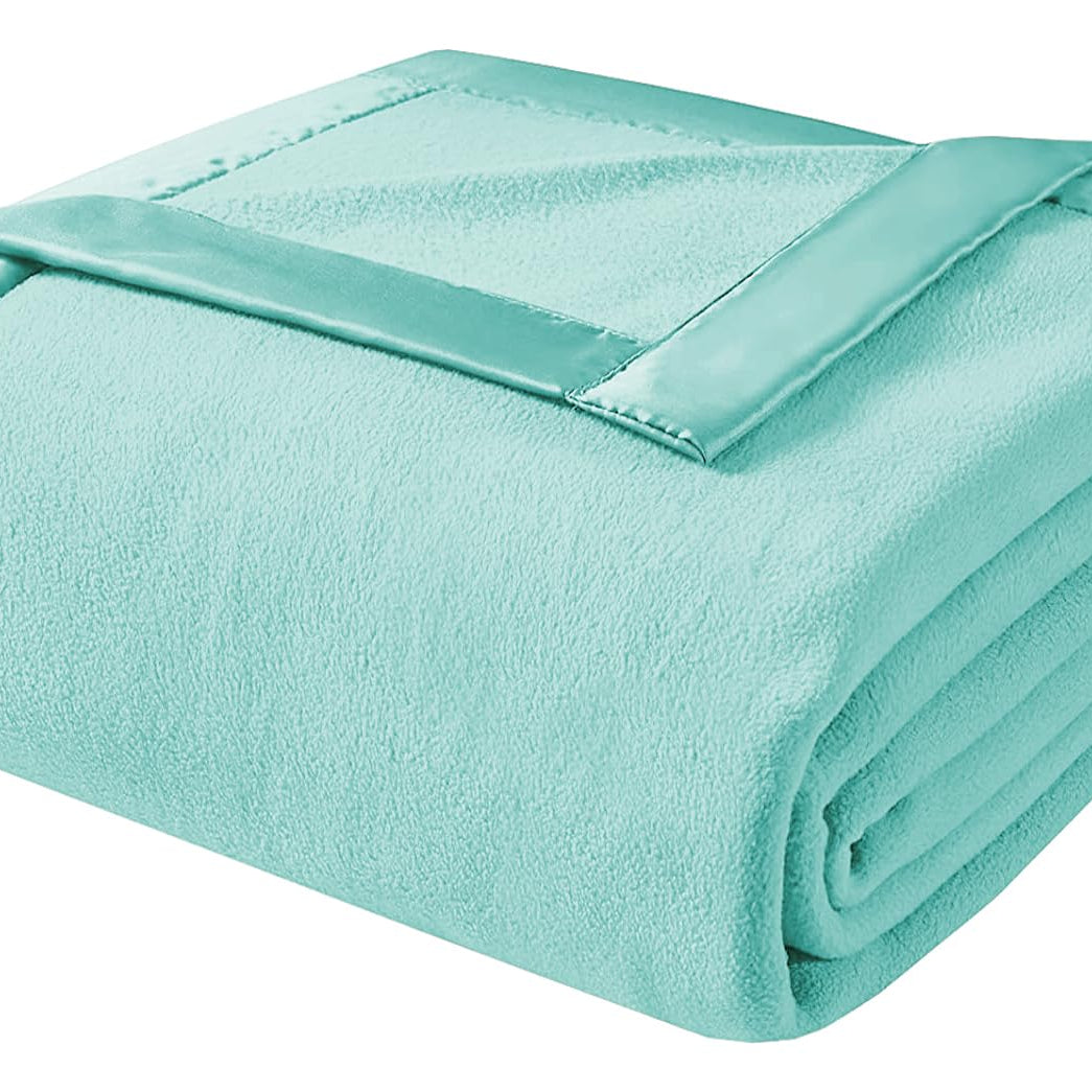 BSB HOME Micro Fleece Blanket/Dohar with Antipill Property for Single Bed (60 x 86 inches) |UltraSoft & Lightweight Antipilling Blanket with Satin Piping Border - 250 GSM | (MInt Green)