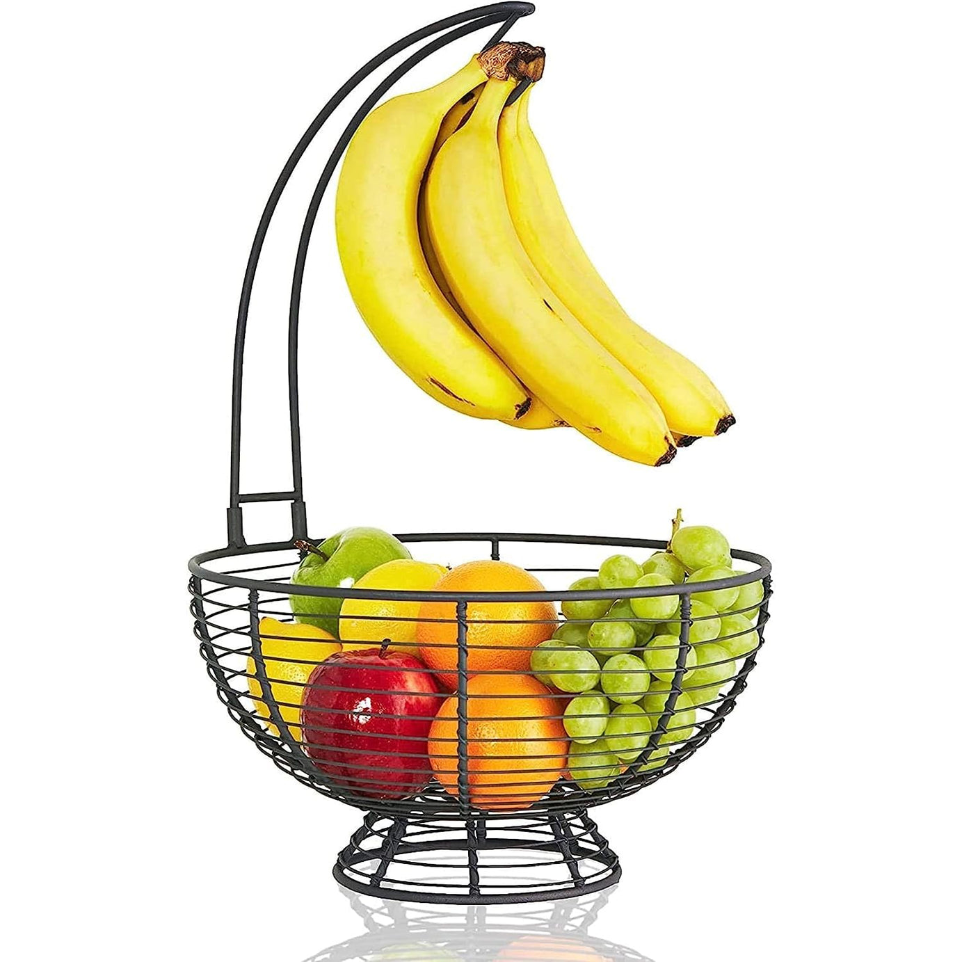 Fruit Basket With Banana Hanger - Regal Trunk Rustic French Farmhouse Fruit Bowl With Banana Tree Hangar | Vegetable and Fruit Bowl With Detachable Banana Stand | Countertop Fruit Bowl Centerpiece