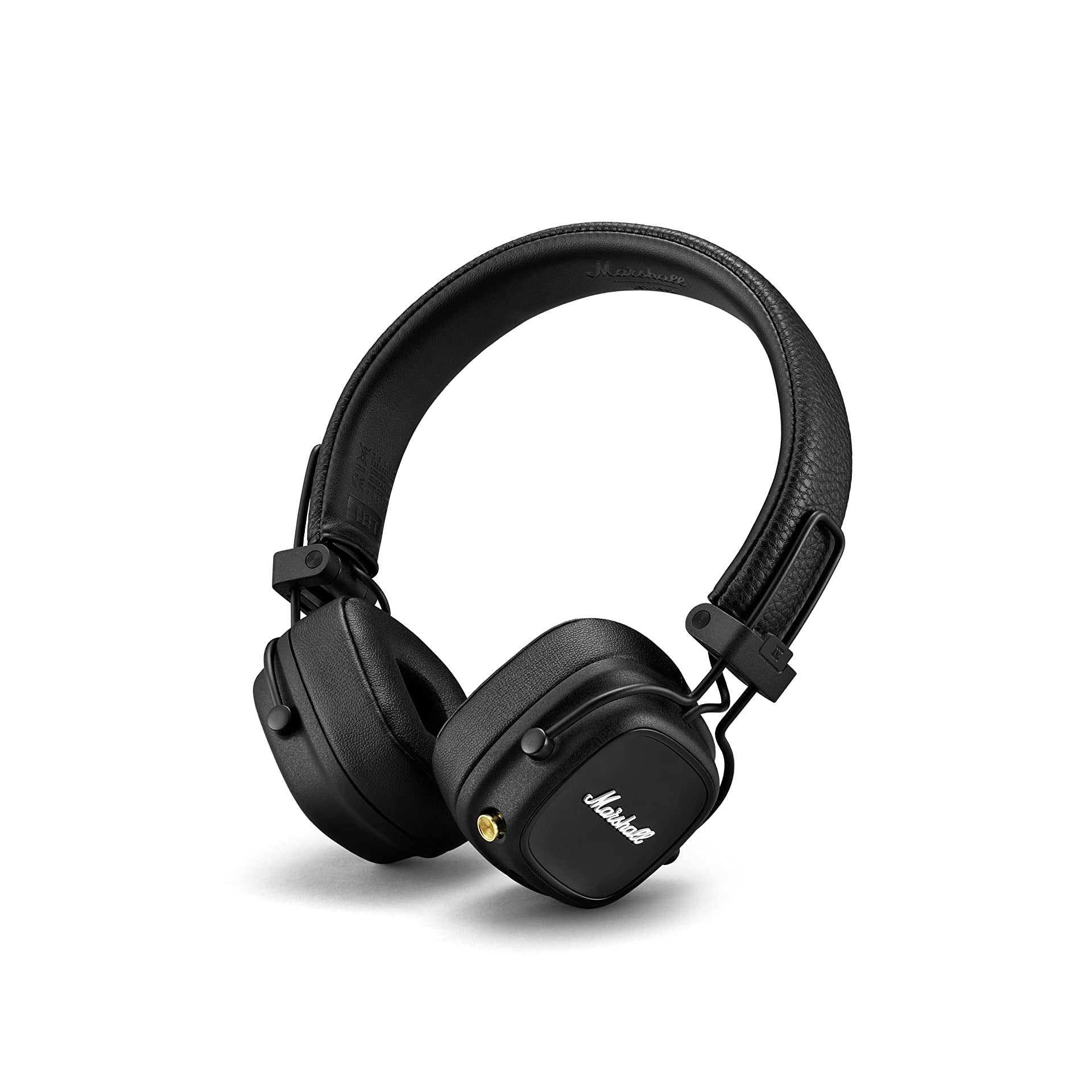 Marshall Major IV Wireless On-Ear Headphones with 80+ hours of Playtime, Multi-Dimensional Control Knob, Wireless Charging- Black