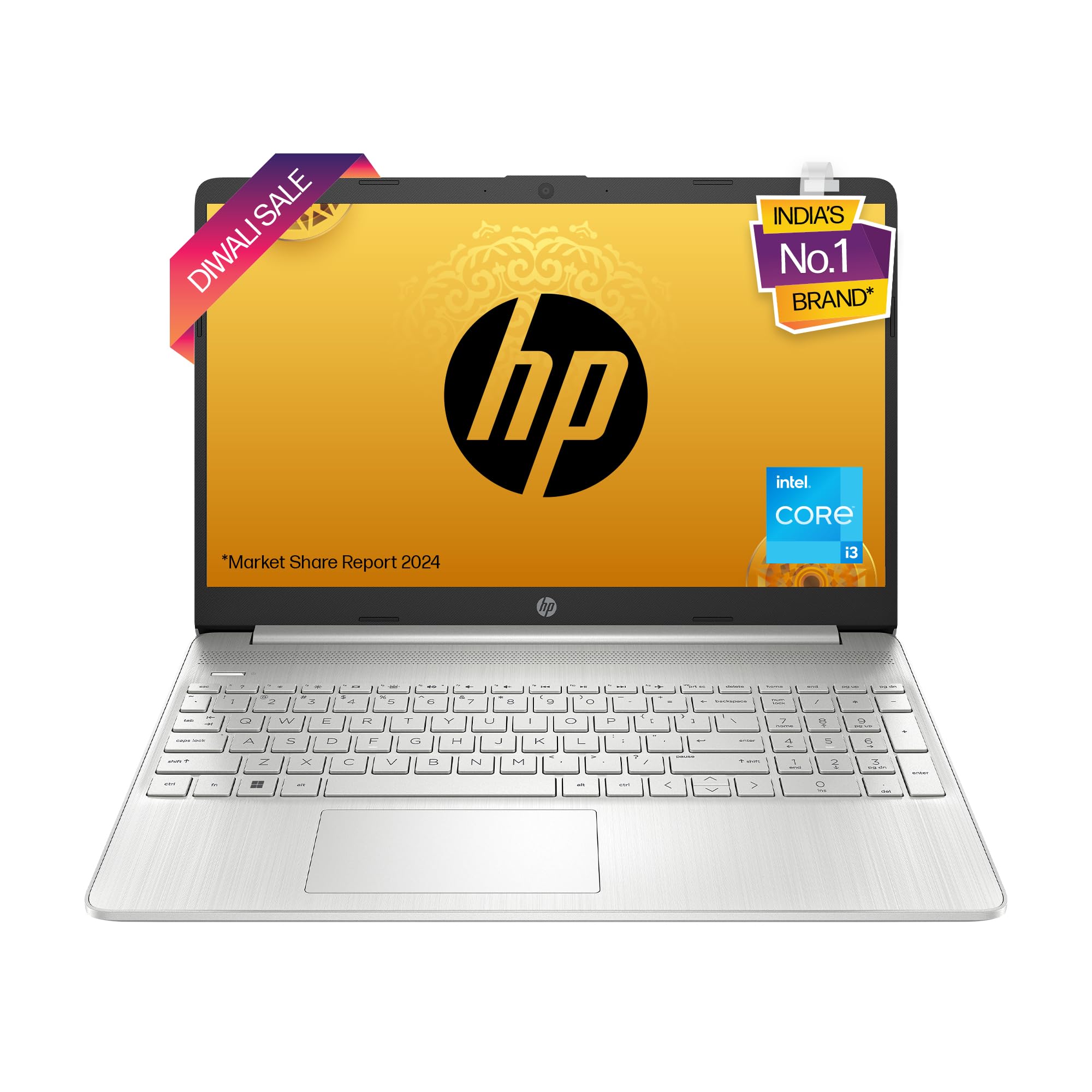 HP Laptop 15s, 12th Gen Intel Core i3, 15.6-inch (39.6 cm), 8GB DDR4, 512GB SSD, Thin & Light, Dual Speakers (Win 11, MSO 2021, Silver, 1.69 kg), fq5007TU / FQ5327TU