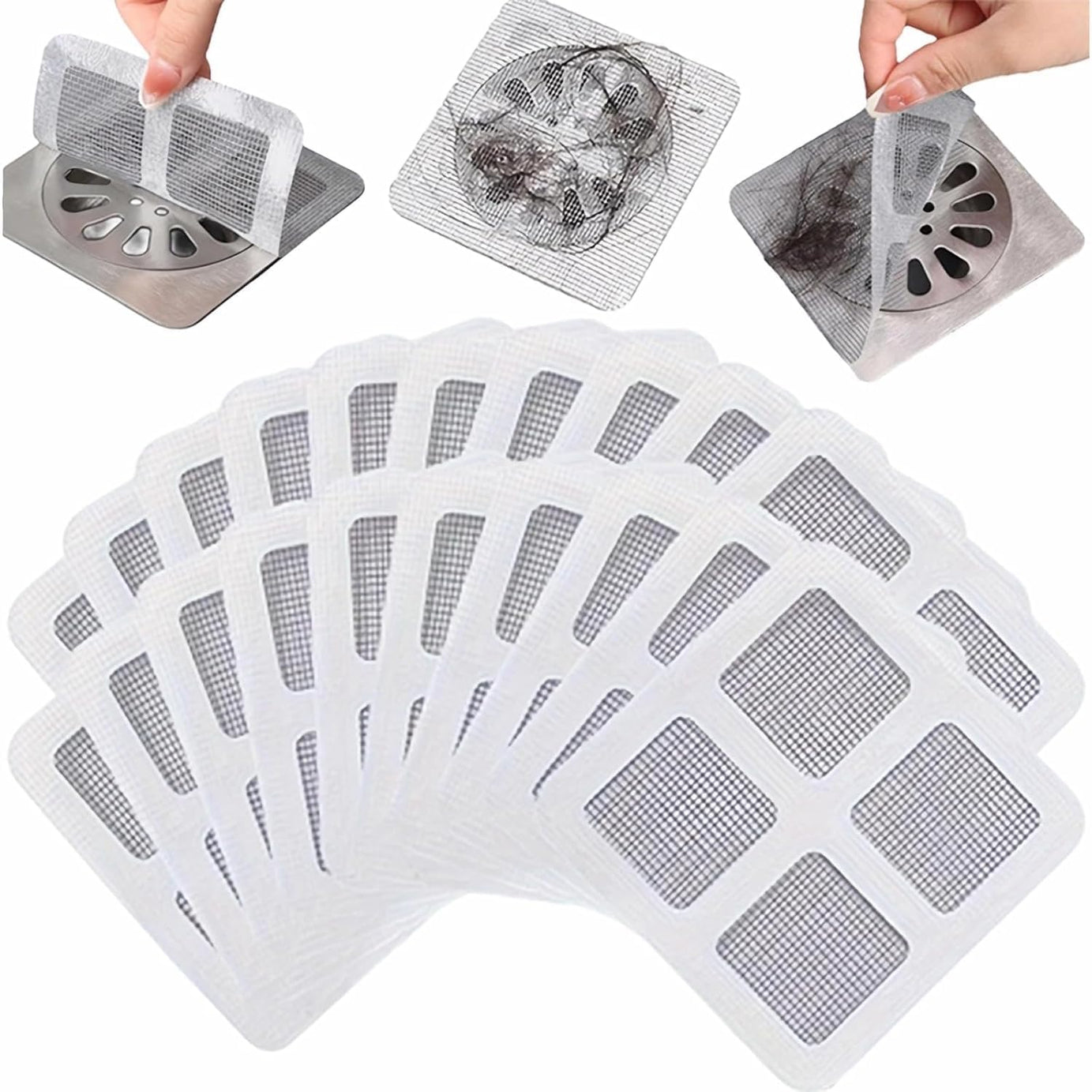 Disposable Shower Drain Cover Hair Catcher Shower Drain Mesh Stickers, Bathroom, Laundry, Bathtub, Kitchen Shower Drain Floor Sink Strainer Filter MeshS-B ((20Pcs))