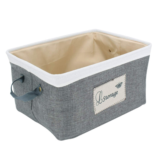 HomeStorie ® Fabric Foldable Storage Basket (Large, Grey)