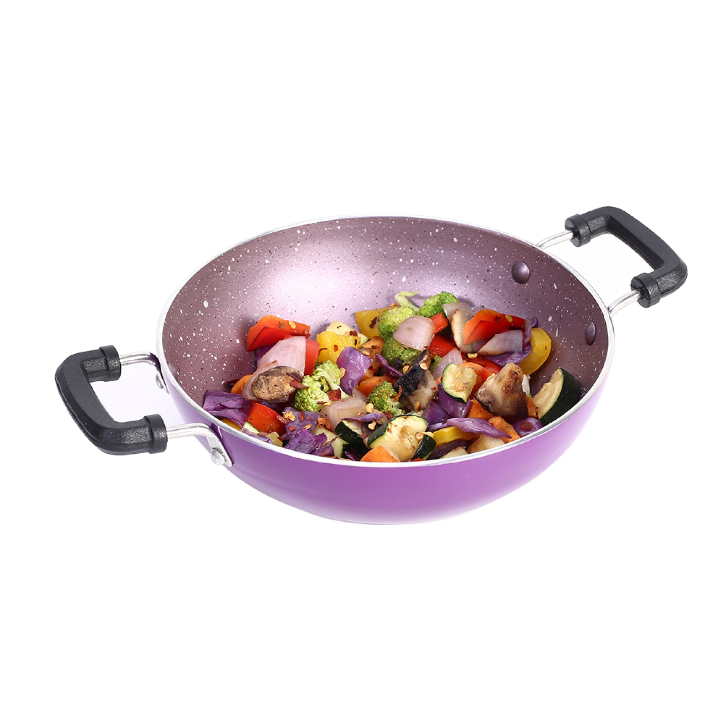 Wonderchef Venice Mini Kadhai | Made from Pure-grade Virgin Aluminium | PFOA Free Non-stick Coating | Cool Touch Handles | Ideal for Cooking in Smaller Quantity | Durable and Long Lasting | 16cm