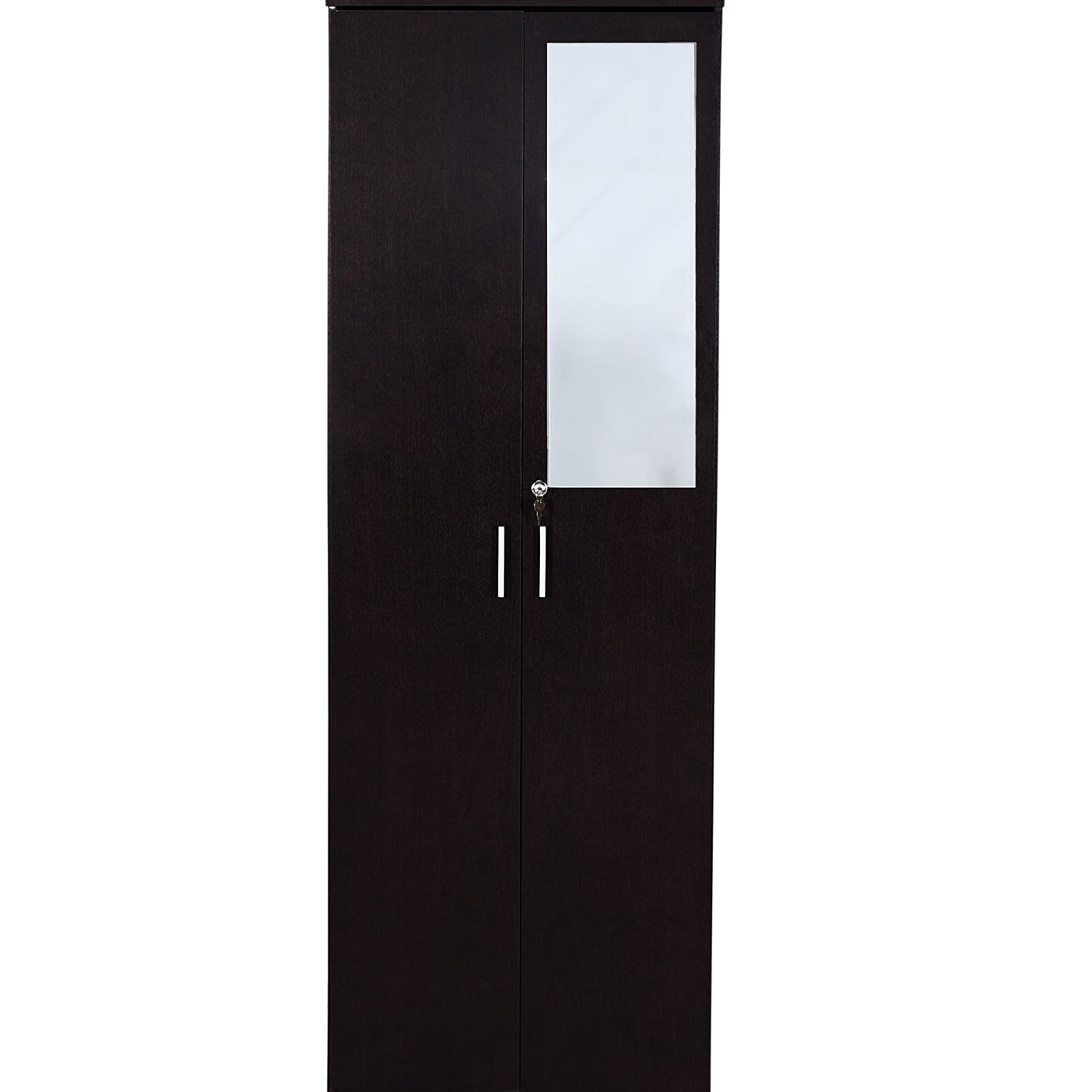 DeckUp Cove 2-Door Engineered Wood Wardrobe with Mirror (Dark Wenge, Matte Finish)