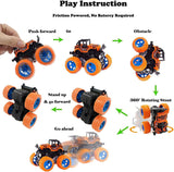 GRAPHENE Exciting Pack of 2 Monster Trucks for Boys 3-7 Years Old, Friction Powered Car Toys, Durable High-Density Alloy and Non-Toxic Plastic, Non-Slip Tires for Educational Play