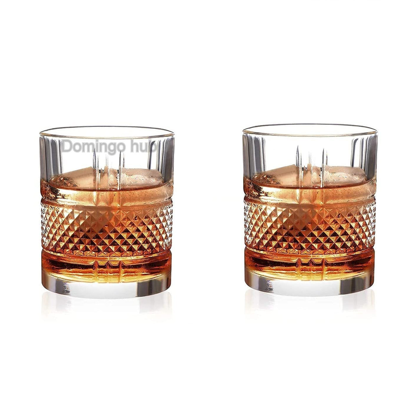 JIYAN | Whiskey Glasses Set of 2, 310 ML Stylish Old Fashion Rocks Tumblers Lead-Free Glassware for Scotch Bourbon Cognac Brandy Cocktail Old Fashioned Cocktail Tumblers