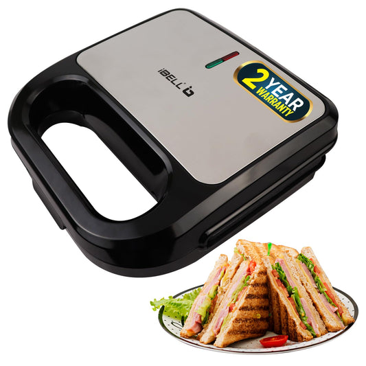 iBELL SM440 Sandwich Maker, Grill & Toast, Electric, Nonstick, 850 Watt (Black)