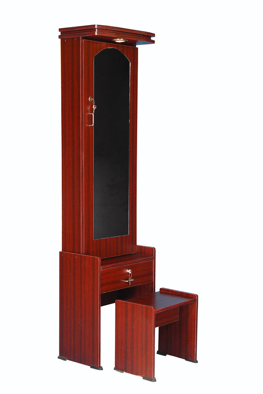 Generic Dressing Table With Storage, Light & Stool In Rosewood Color