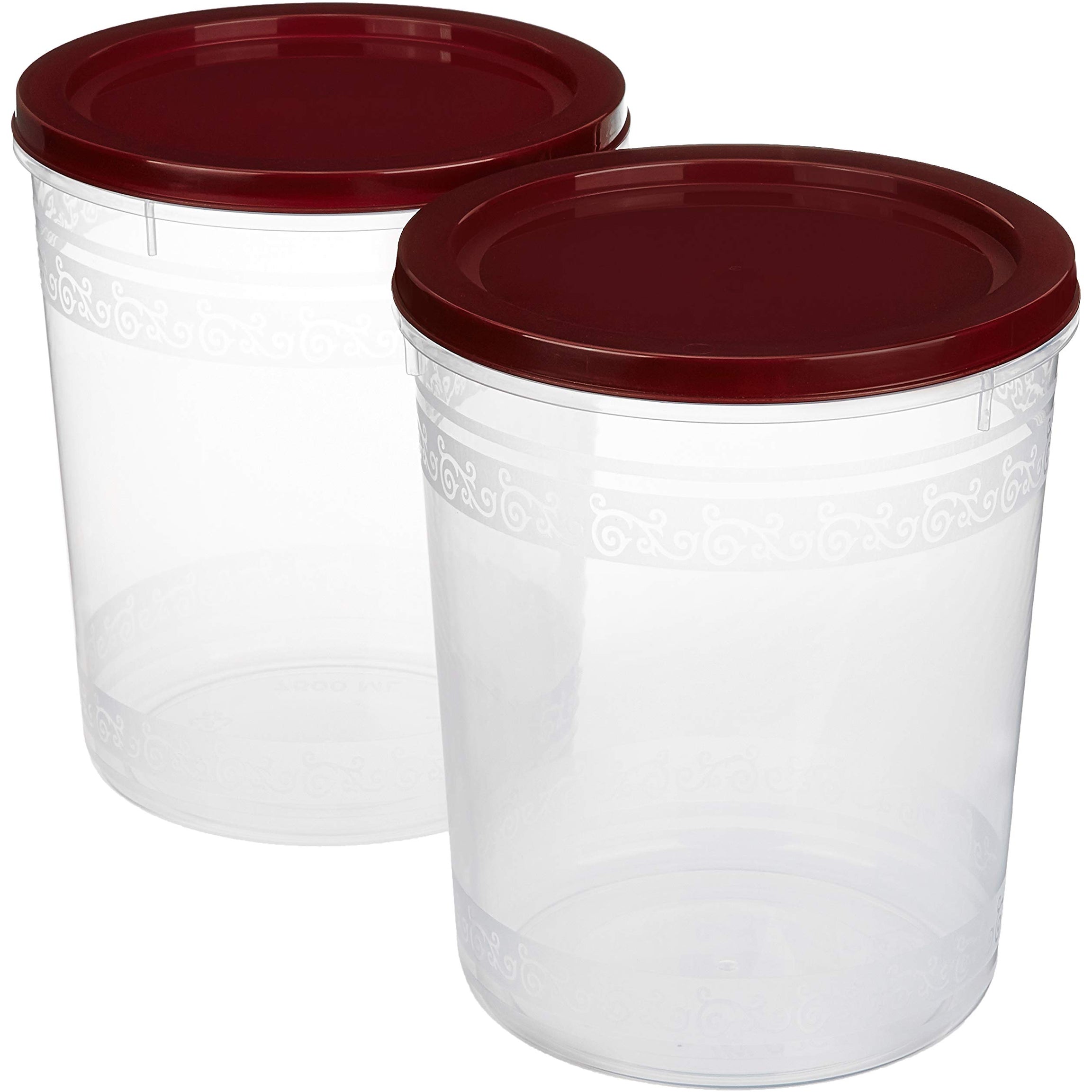 Amazon Brand - Solimo 2-Piece Kitchen Storage Container Set, 7.5 litres, Brown Lid