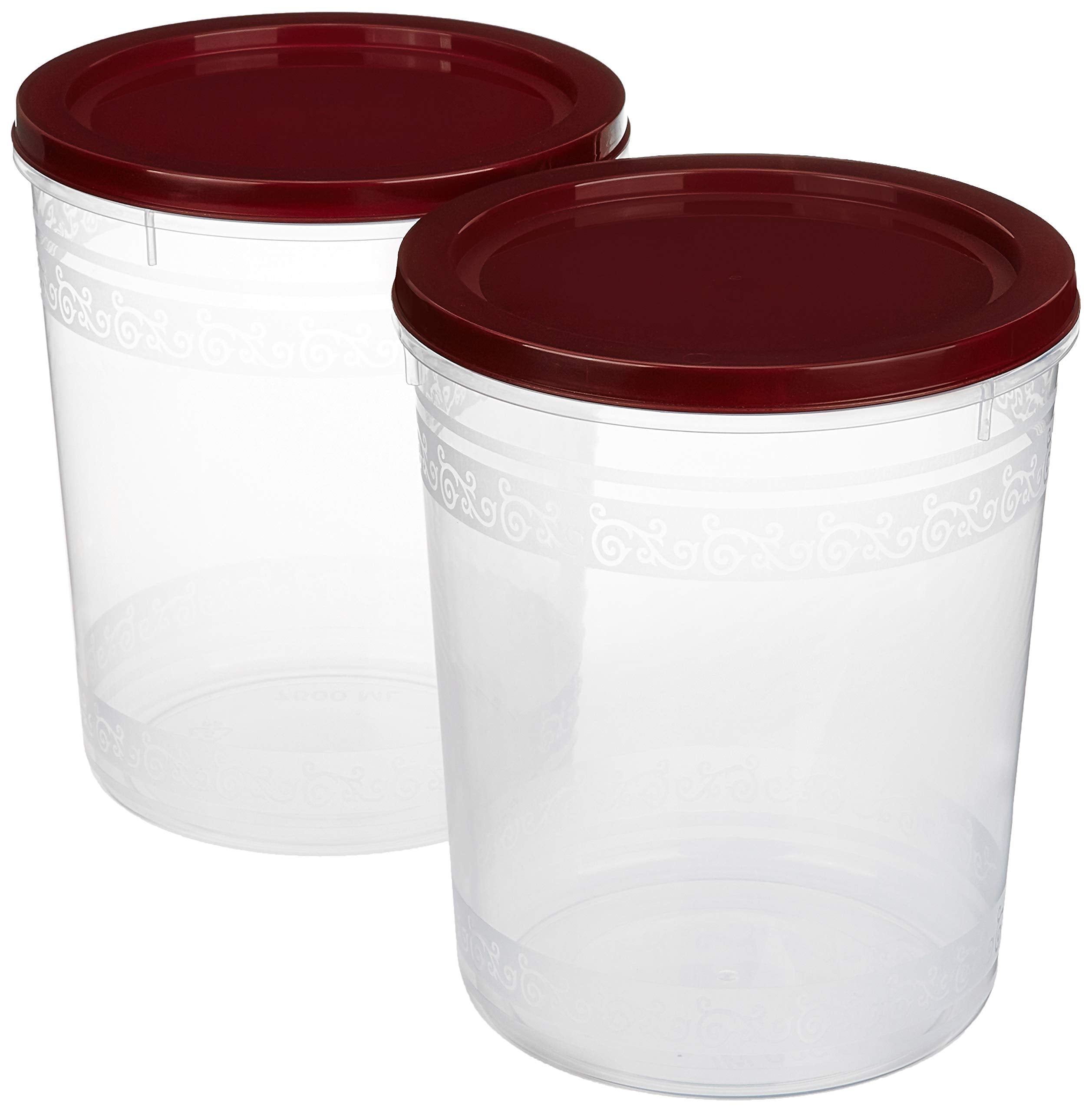 Amazon Brand - Solimo 2-Piece Kitchen Storage Container Set, 7.5 litres, Brown Lid