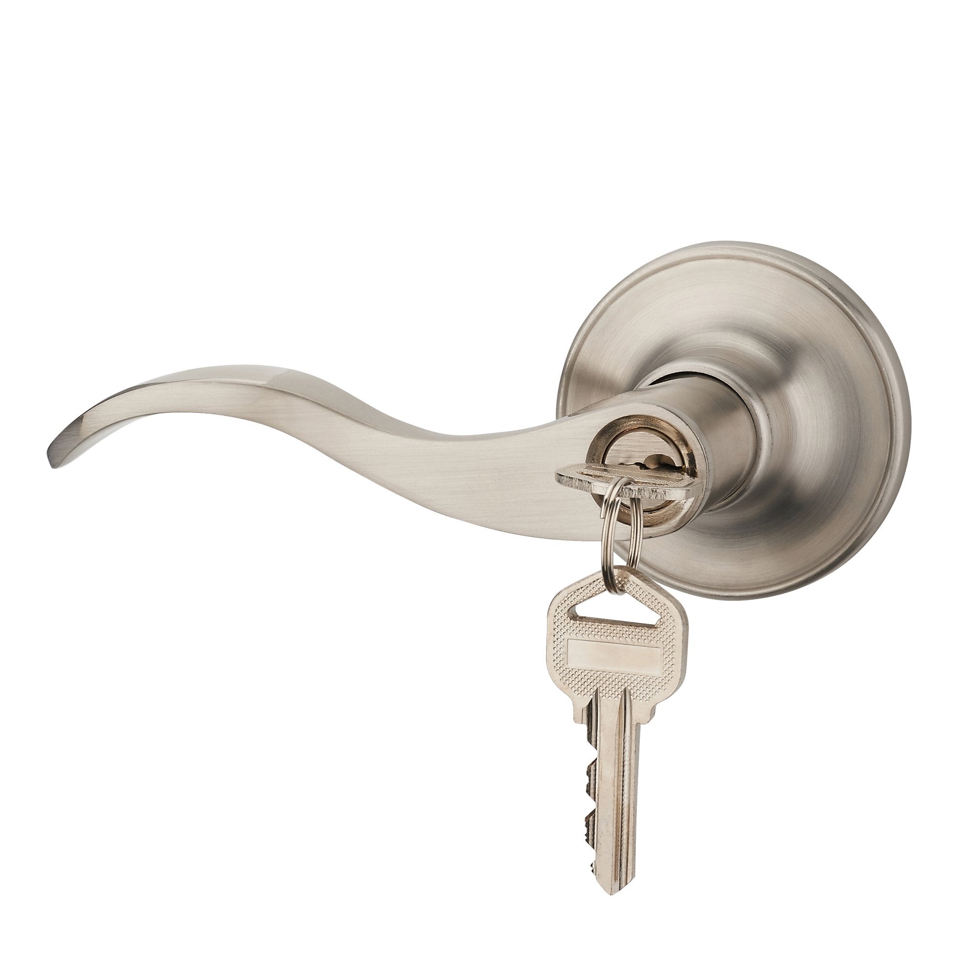 HENYIN Wave Lever Keyed Entry Door Lock/Door Knob Hardware Wave Handle and Closet Lockset (805SN-L)