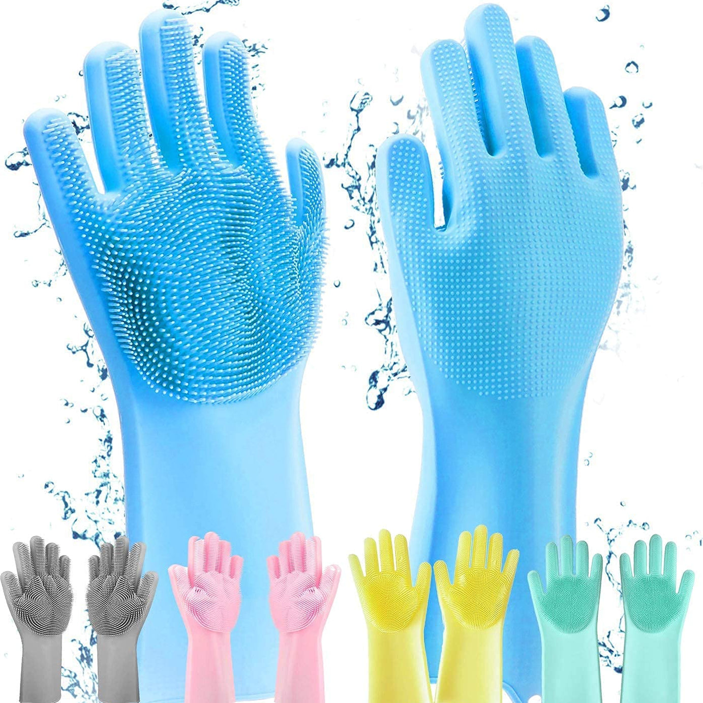 RUCON Silicone Hand Gloves For Dish Washing Kitchen Bathroom Car Cleaning Great For Washing Dish, Car, Bathroom, Pack of 1