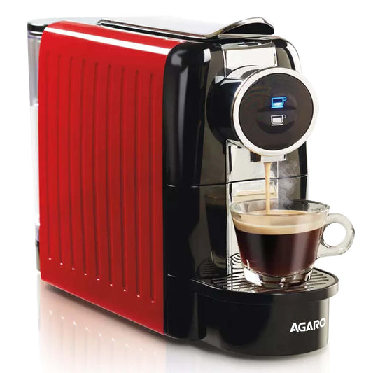 AGARO Galaxy Espresso Coffee Maker Single Serve Coffee Maker, Powerful 20 Bar Pressure, 650ml Water Tank, Automatic Temperature Control, Custom Brewing Volume, Anti Drip, Metal Body, Red