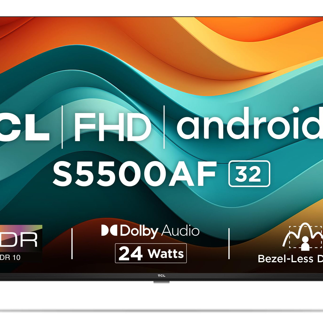 TCL 80.04 cm (32 inches) Metallic Bezel-Less S Series FHD Smart Android LED TV 32S5500AF (Black)