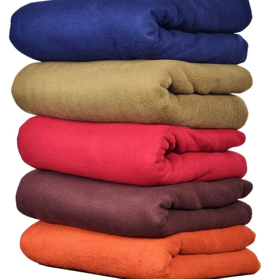 GOYAL'S Plain Fleece Double Bed All Season Blanket/Comforter/Dohar 250TC - Pack of 5 (88x88 Inch, Blue, Brown, Maroon, Rust, Olive)