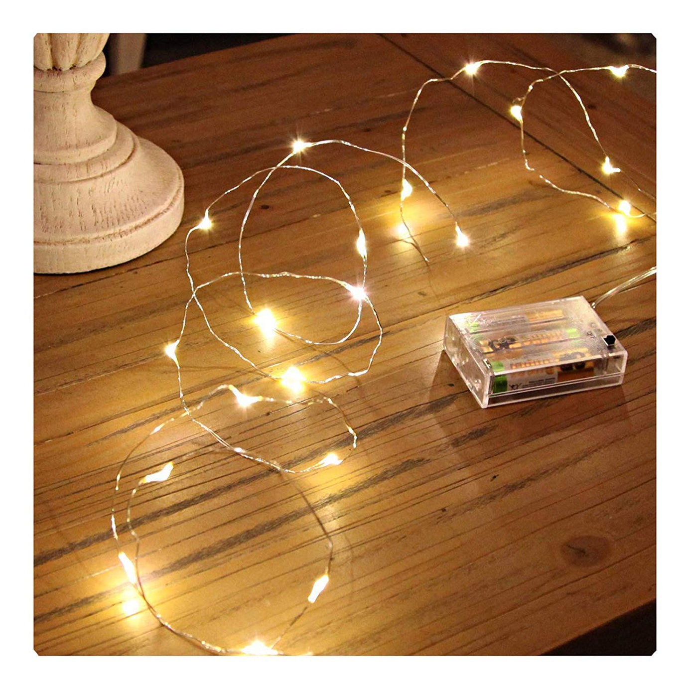 PESCA 3Aa Battery Powered,Waterproof,Copper Wire String Fairy Lights With 100 Leds Warm White -10 meters