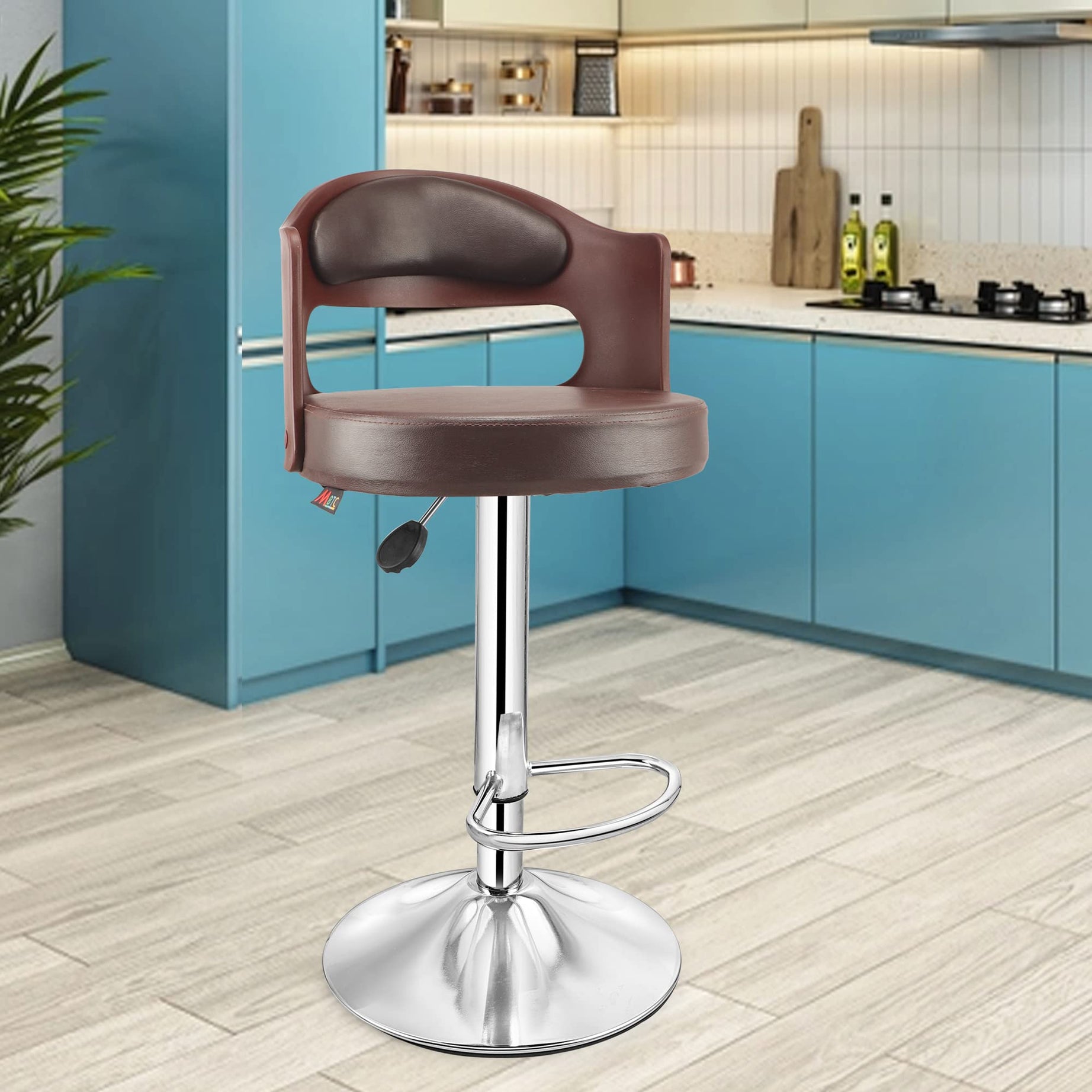 ASTRIDE Amica High Bar Chair/Kitchen Stool in Brown