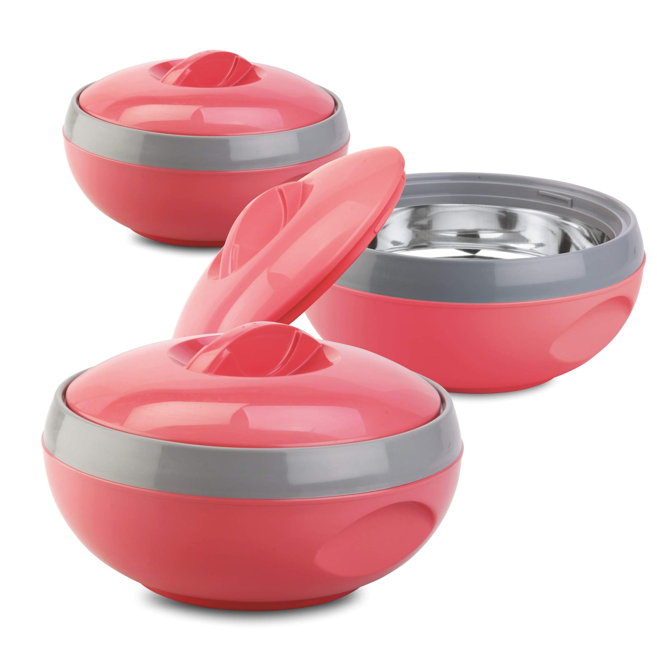 Asian Venus Plastic Casserole Set, 3 Pieces, Pink