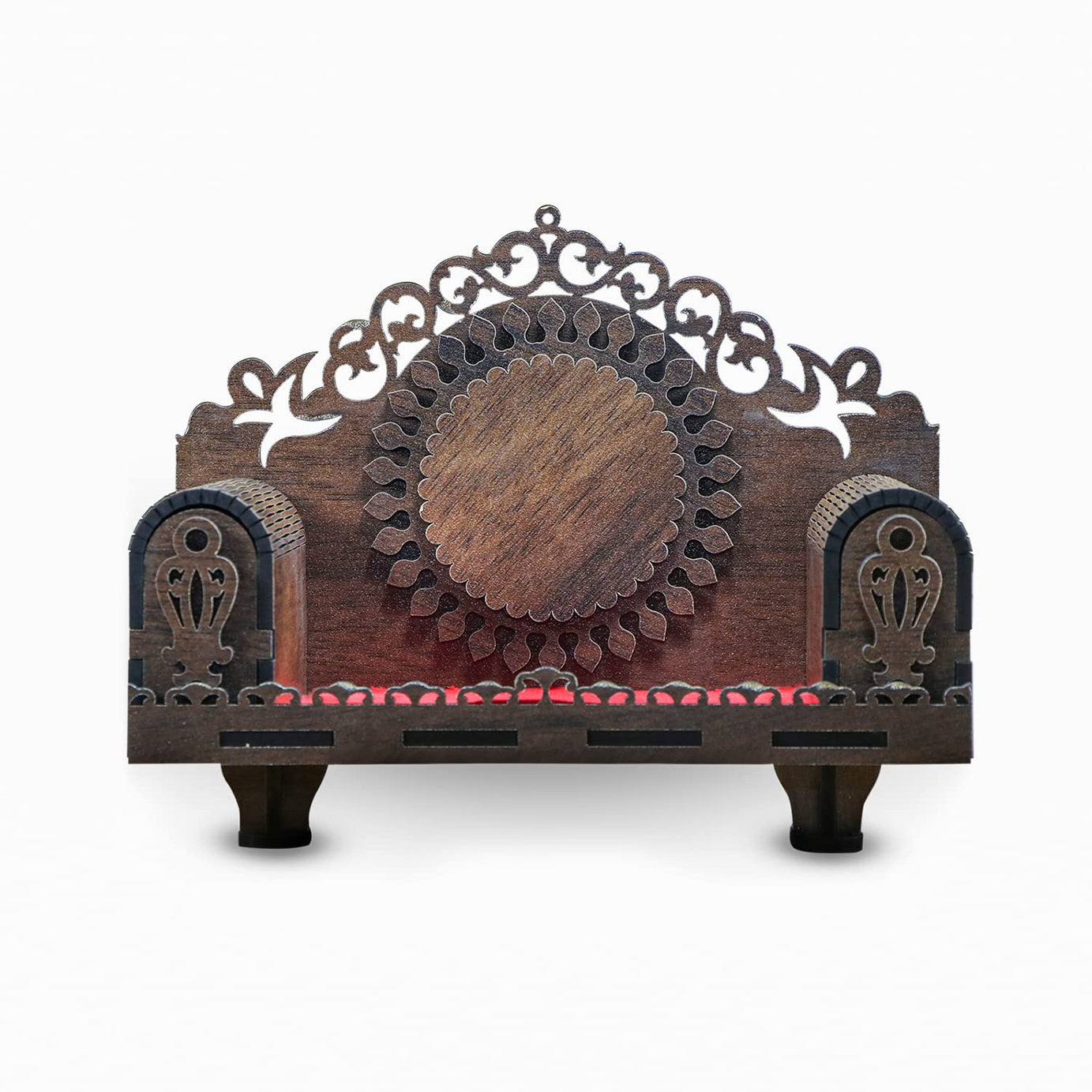 LAVNIK Showpiece MDF Plywood Swing Jhoola for God Idols for Home, Mandir, Pooja Temple Plywood God Stand for Pooja Room Mandir Devghar Stand for Home Shop and Office, God Sofa sihasan