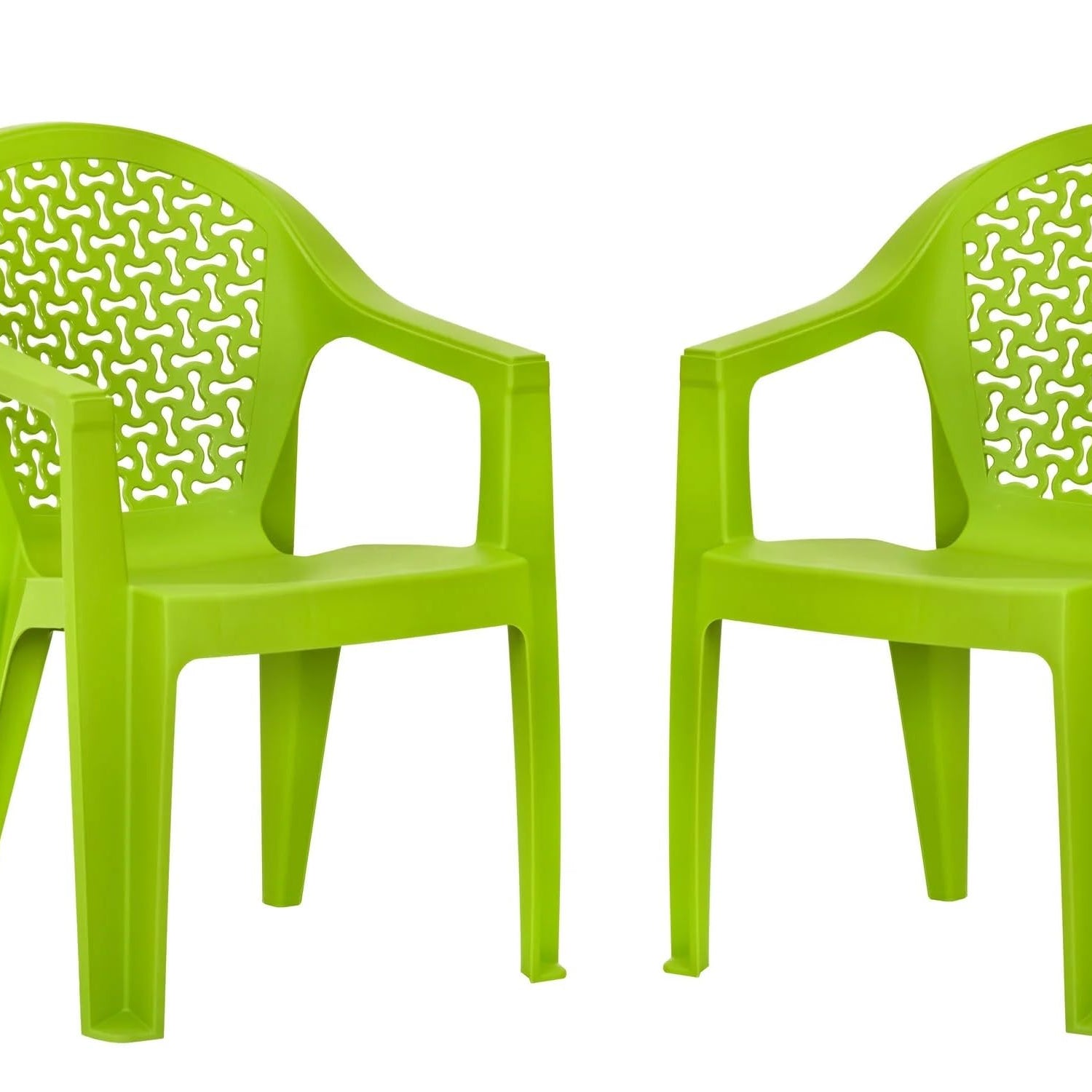 Nilkamal Comfy Plastic Chair for Home/Office/Study/Garden/Balcony/Indoor & Outdoor - Set of 2 Pcs Chair (Lush Green)