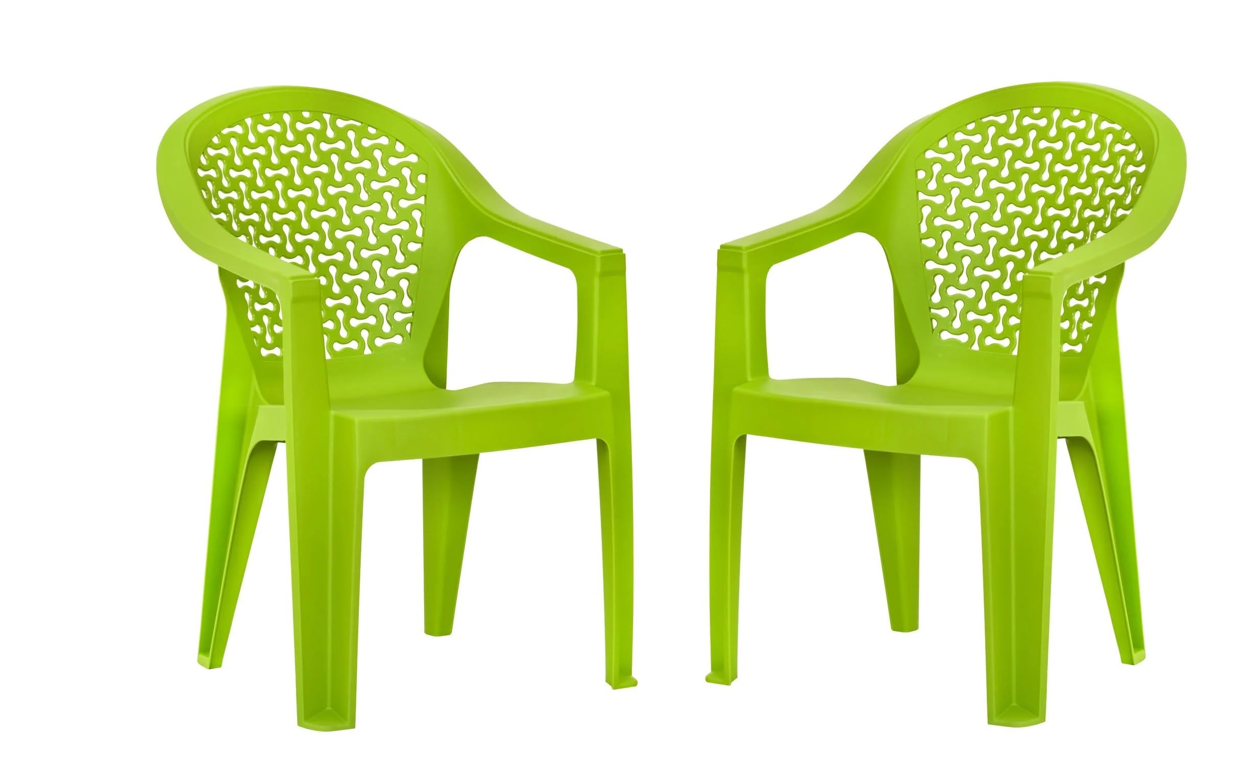 Nilkamal Comfy Plastic Chair for Home/Office/Study/Garden/Balcony/Indoor & Outdoor - Set of 2 Pcs Chair (Lush Green)