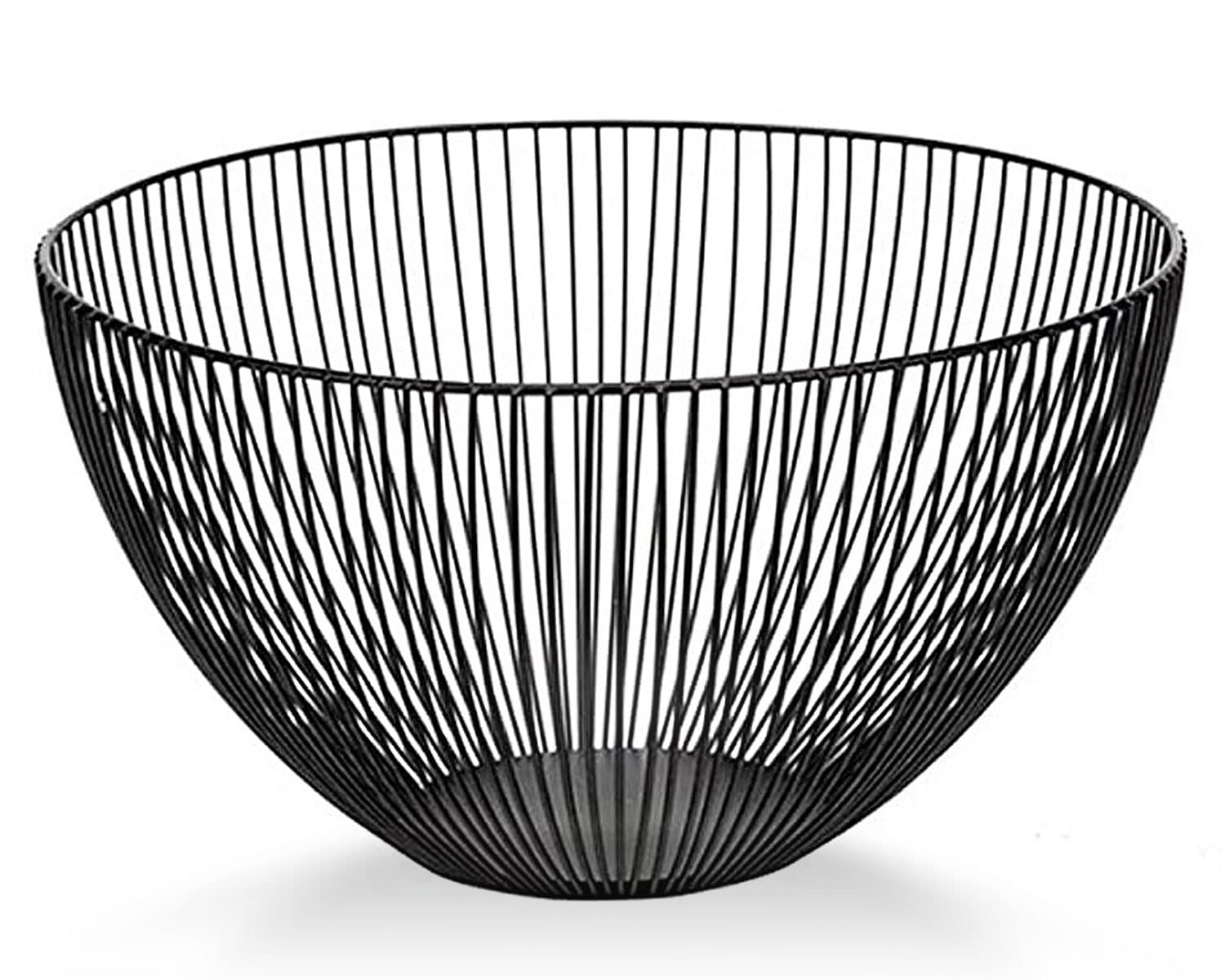 IBWell Wire Fruit Basket Small Fruit Bowl Kitchen Fruit Basket Stand Fruit Bowls for the Counters Metal Fruit Bowl(Round Black)