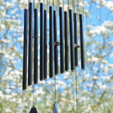 Paradigm Pictures Wind Chimes for Home Positive Energy for Balcony Bedroom (Black 12 Pipe)