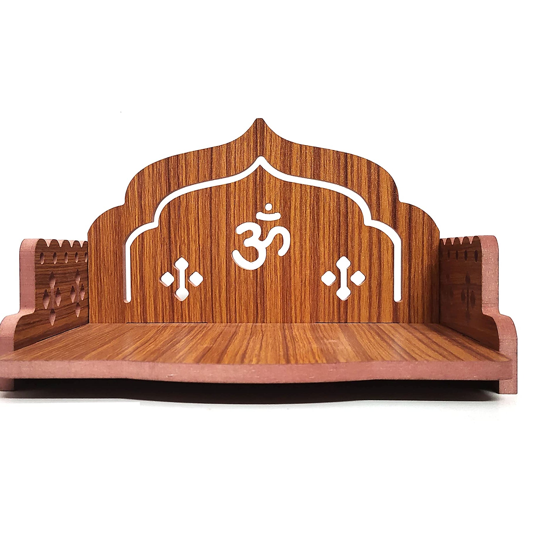 DIVOKAH® Plywood Small Wooden Temple for Home Office and Shop/Sinhasan/Pooja Stand/Hindola (8.5 in * 6 in * 5.5 in) (8 MM PLYWOOD THICKNESS) (WDN OMASAN)