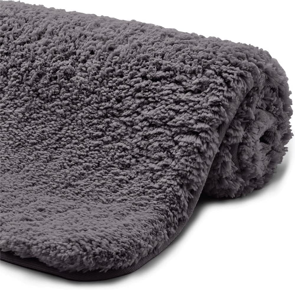 VMPS Luxury Indoor Water Absorption Doormat for Bathroom 40x60 cm Rug Non-Slip Carpet TPR Rubber Back 40x60 cm Pack of 1 Grey