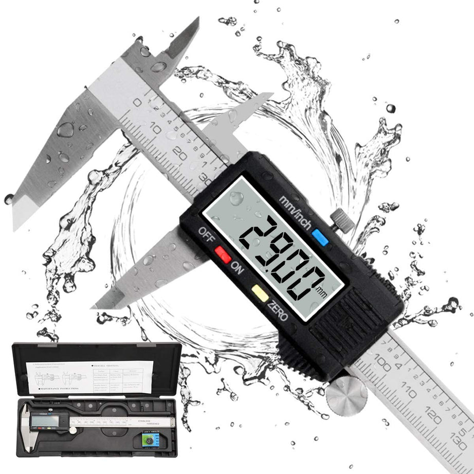 vernier calipers with large LCD screen electronic vernier caliper thickness measuring Tool 0-6 in/0-150 mm auto off featured. (a-150mm)