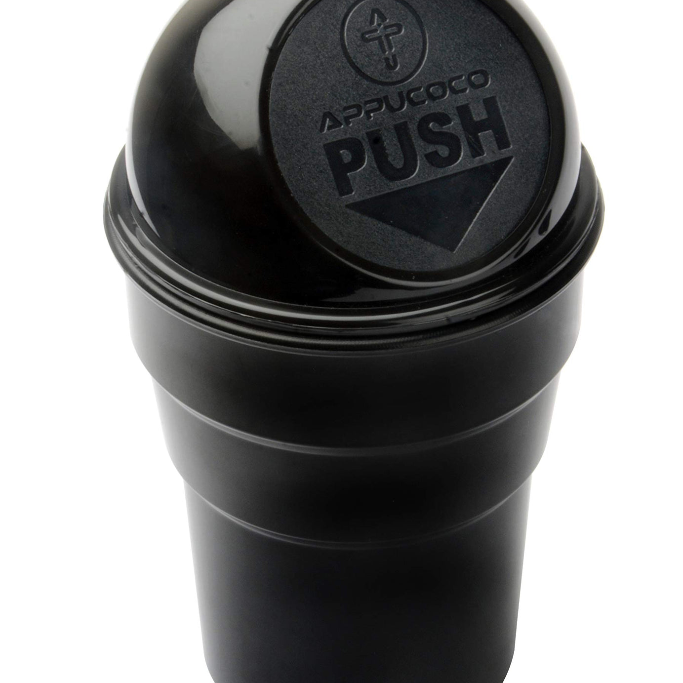 APPUCOCO Mini Car Trash Bin Can Holder Dustbin - Black (L 17 x W 6.5 cms)