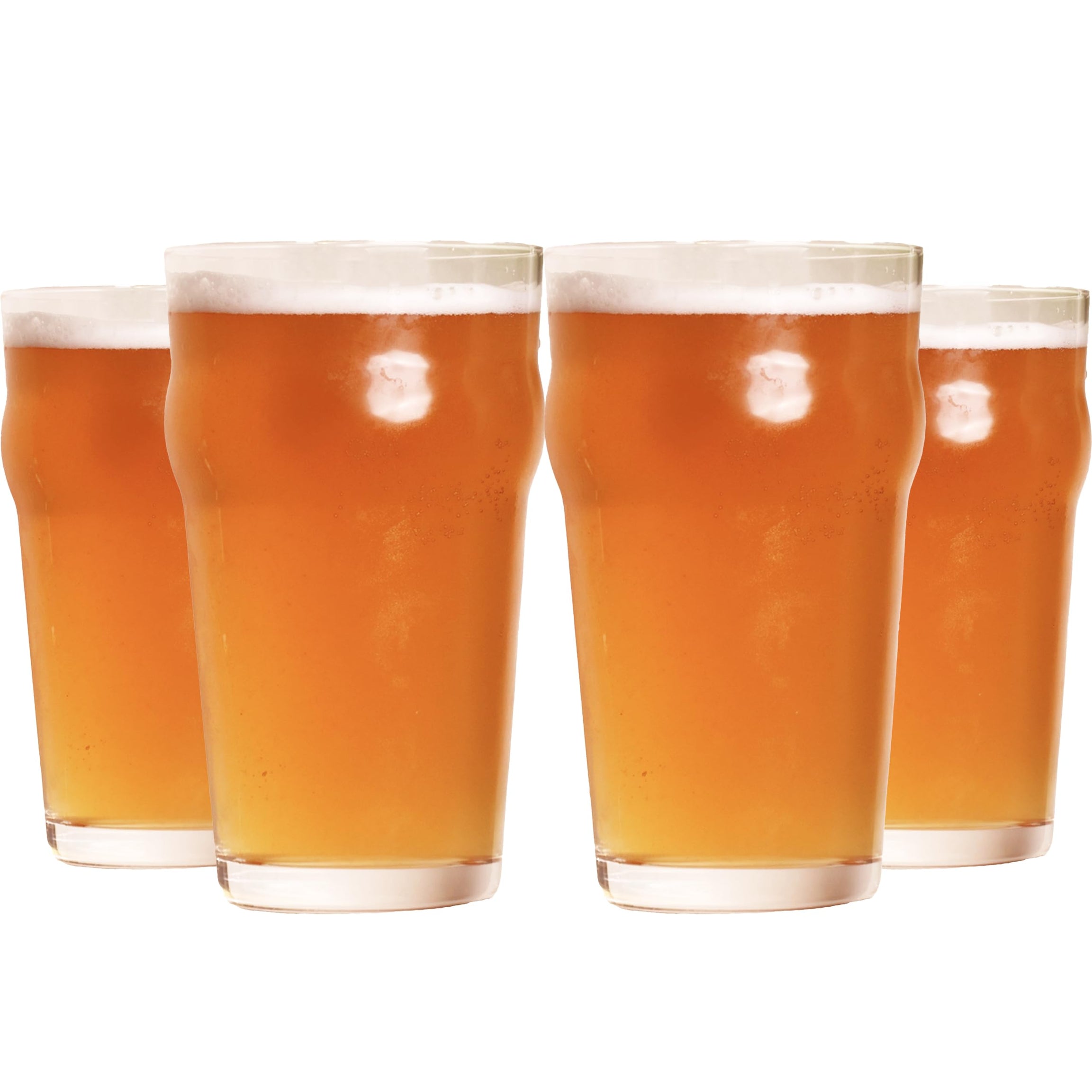 Sipologie Imperial Pint Beer Glass 570ml, Set of 4 - Classic British Style Beer Mug - Great for Gifting