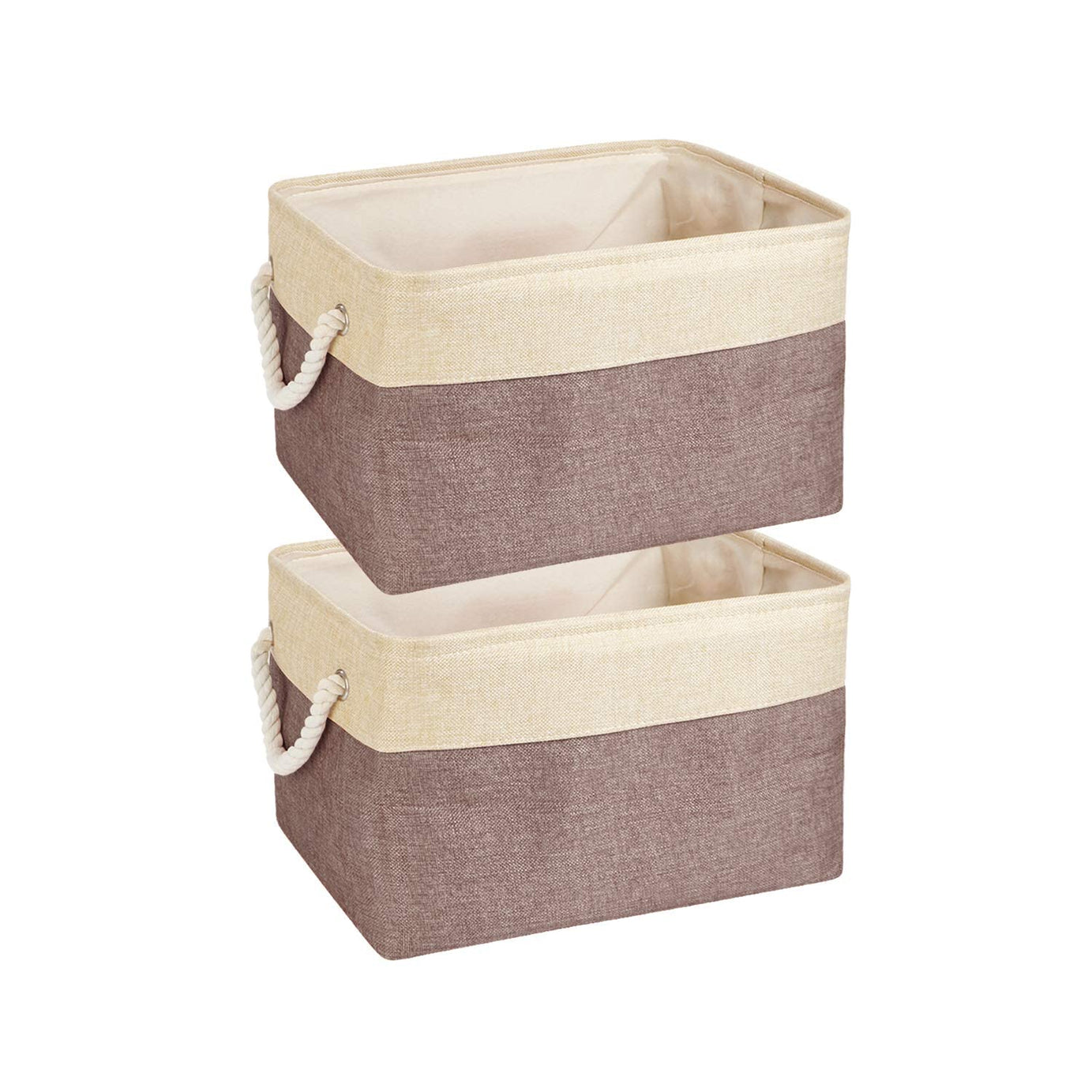 HOKIPO Foldable Baskets for Storage, Set of 2, Brown (AR1518-M*2)