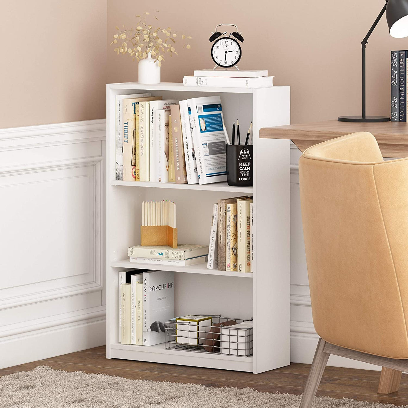 Callas 3 Shelves Engineered Wood Bookcase | Books Storage Organizer | Simple Home 3-Tier Shelf Bookcase | Multi-Purpose Shelves for Storage | Perfect for Home, Office, Play Schools | (BR-05-White)