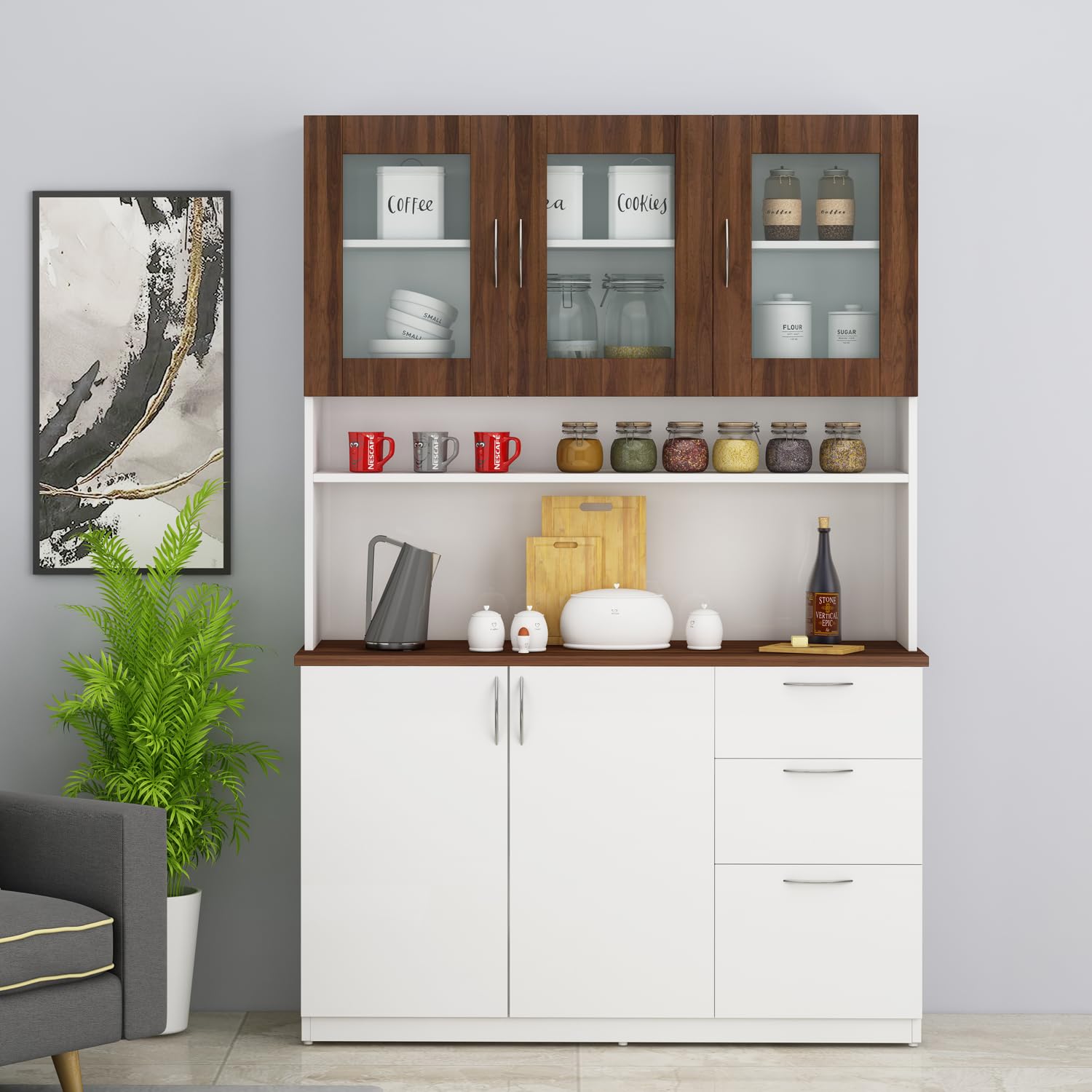 Woodbuzz-Modish - 3Door - Walnut Frosty White