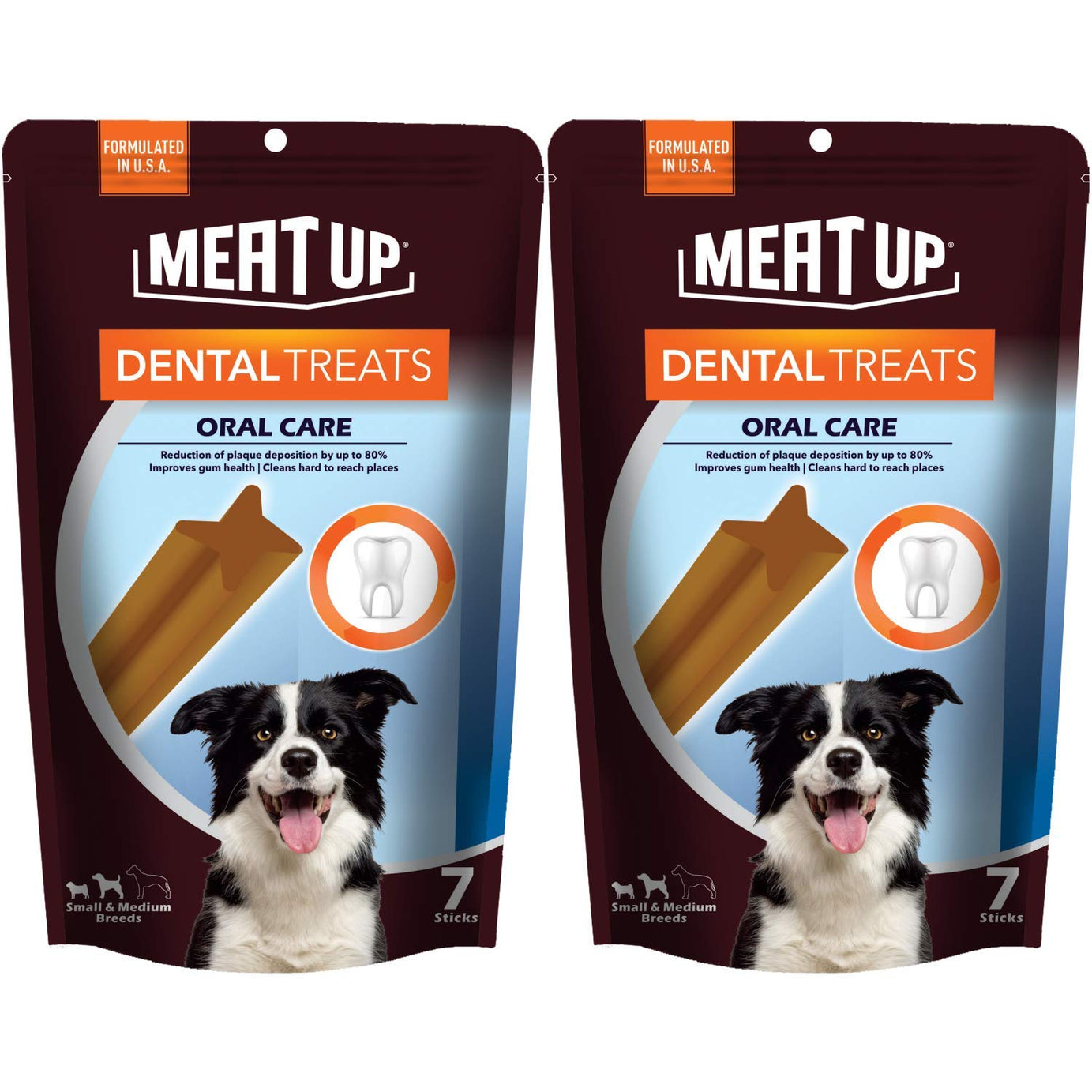 Meat Up Dog Treats Oral Care 7 Sticks 165G Total 330G Pack - All Life Stages