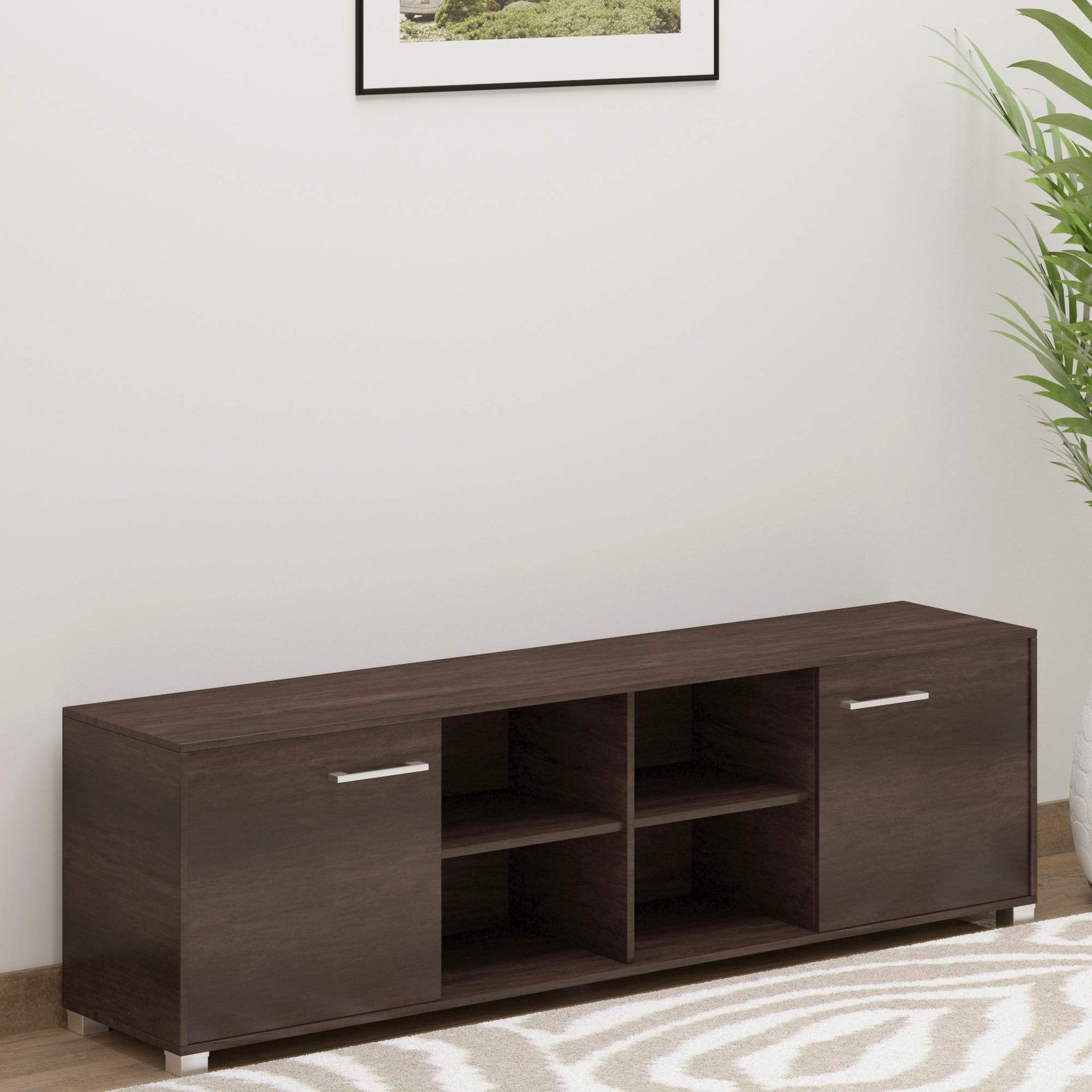 DeckUp Uniti Engineered Wood TV Stand and Home Entertainment Unit (Wenge, Matte Finish)