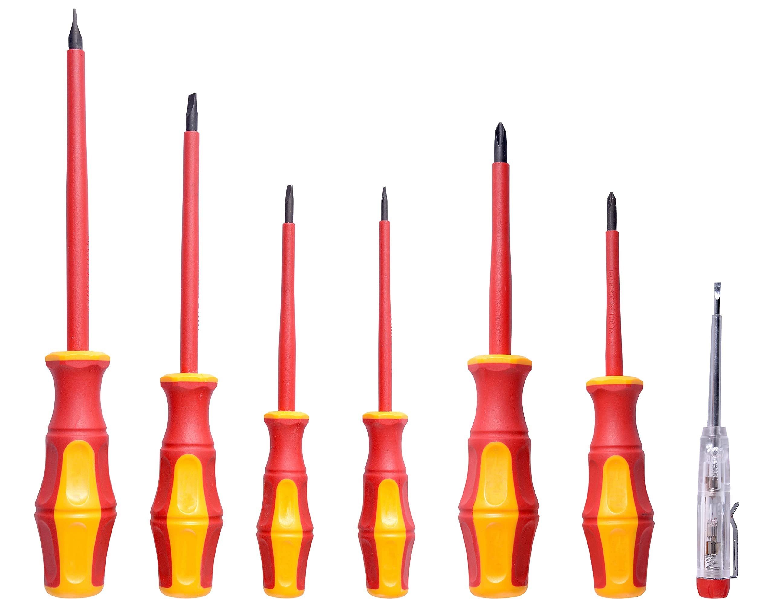 GROZ 7 pc Insulation Screwdriver Set with Magnetized Tip| Ideal for use in terminal blocks, control cabinets, relays, sockets etc.| Screwdriver Complete set | 1000V Safe| VDE Certified | SCDR/VDE/7/ST