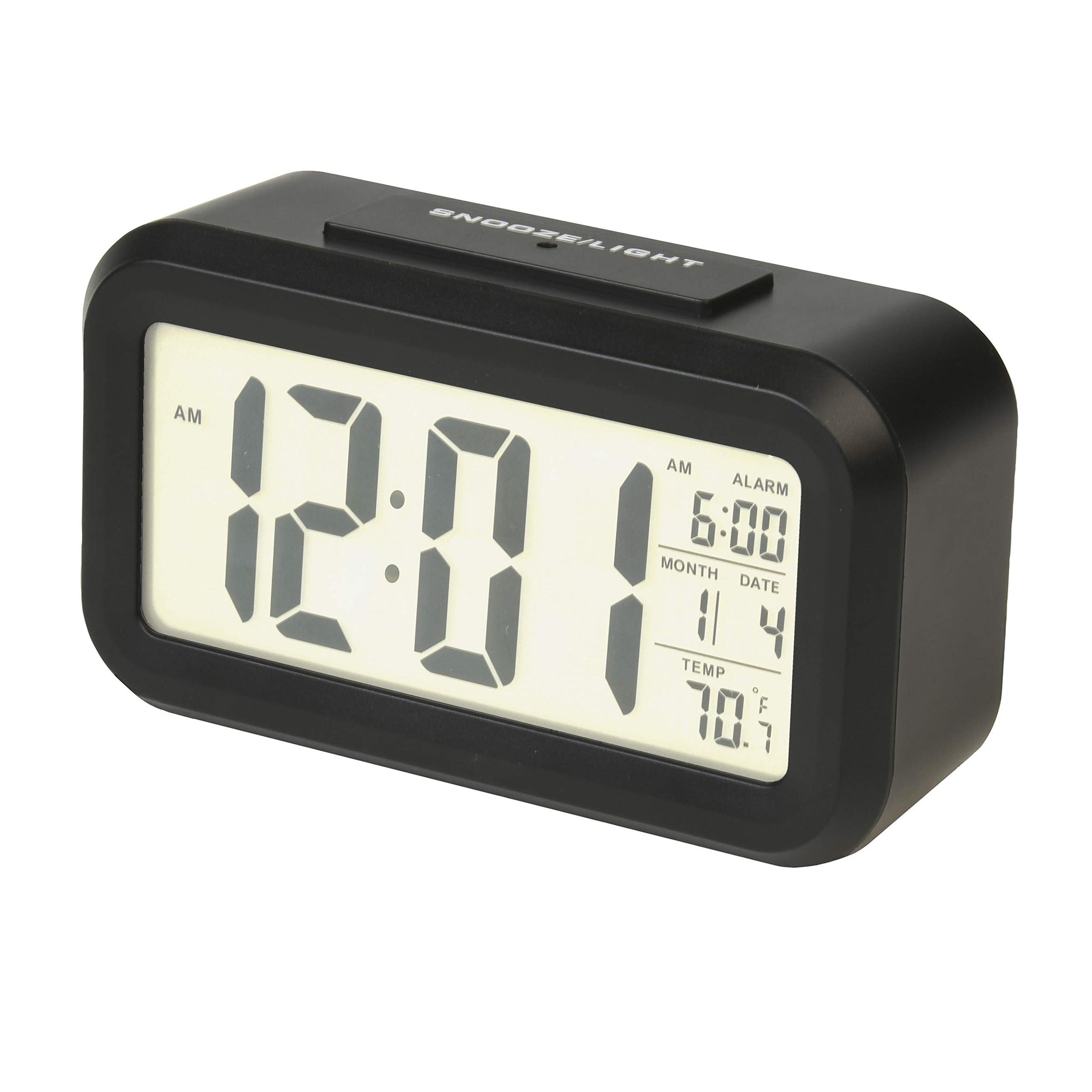 Kadio RCA Digital Alarm Clock, Plastic, Black, 14.7W X 5.8H Centimeters