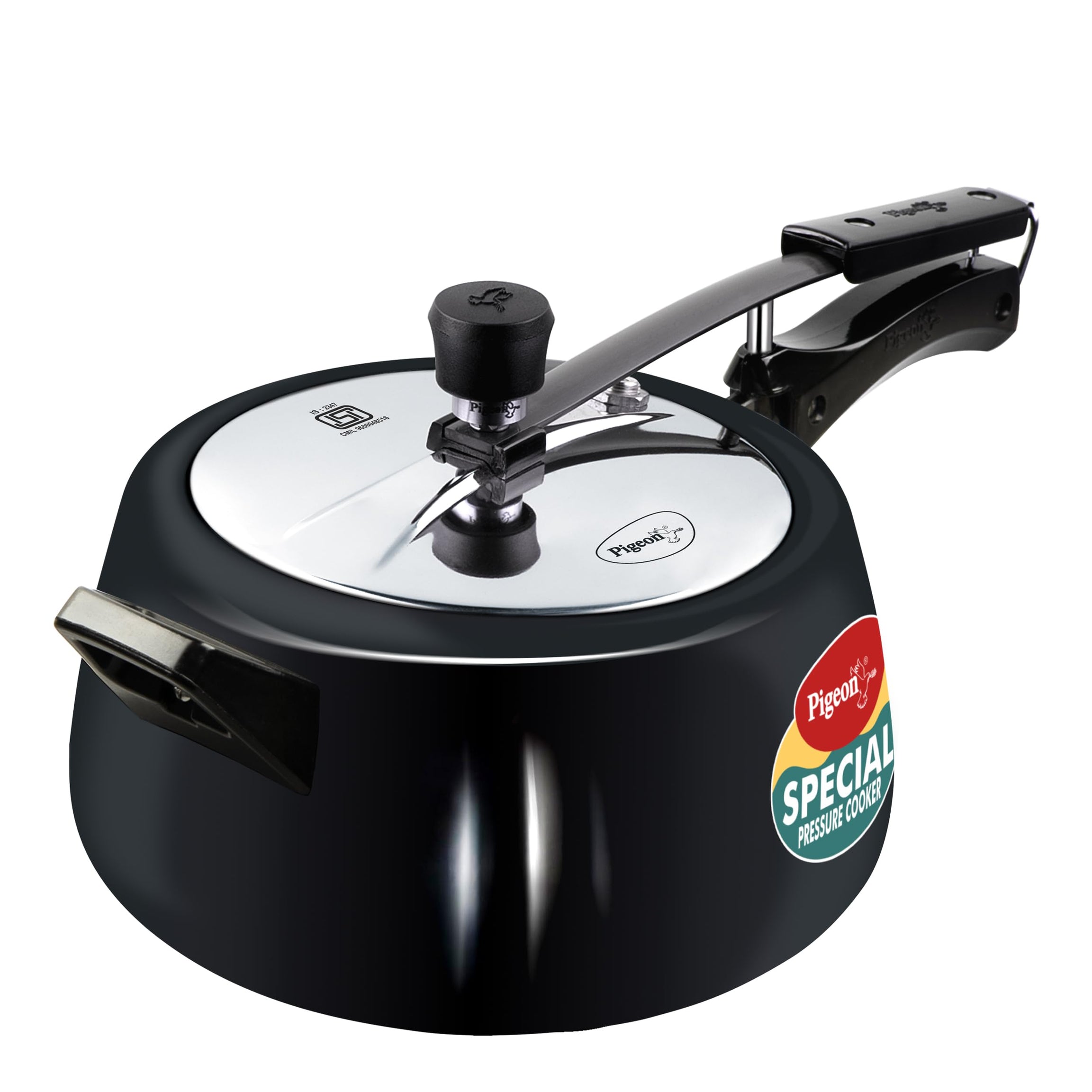 Pigeon by Stovekraft 5 Litre Special Plus Hard Anodised Inner Lid Induction Base Pressure Cooker (Black) BIS Certified