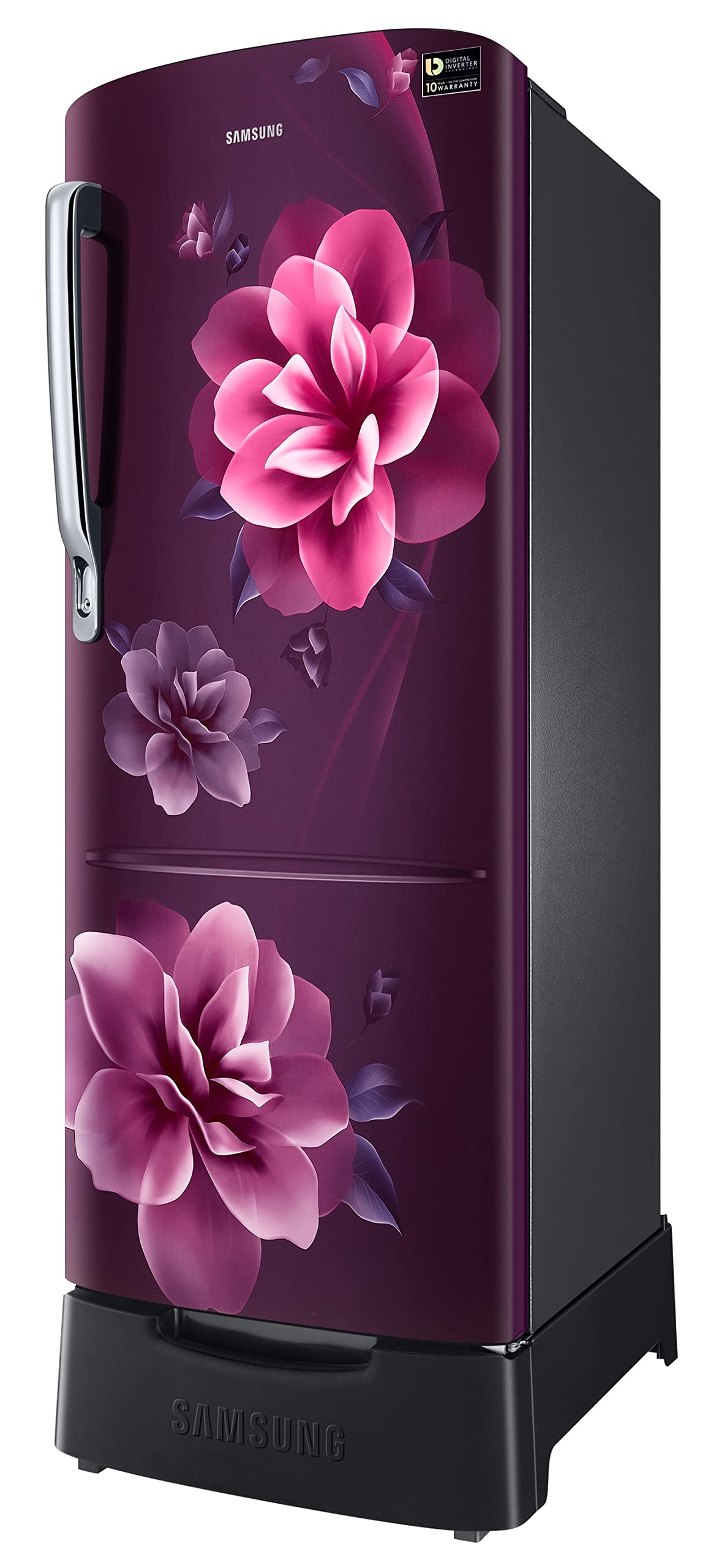 Samsung 223L 3 Star Inverter Direct-Cool Single Door Refrigerator Appliance (RR24C2823CR/NL,Camellia Purple) Base Stand Drawer 2023 Model