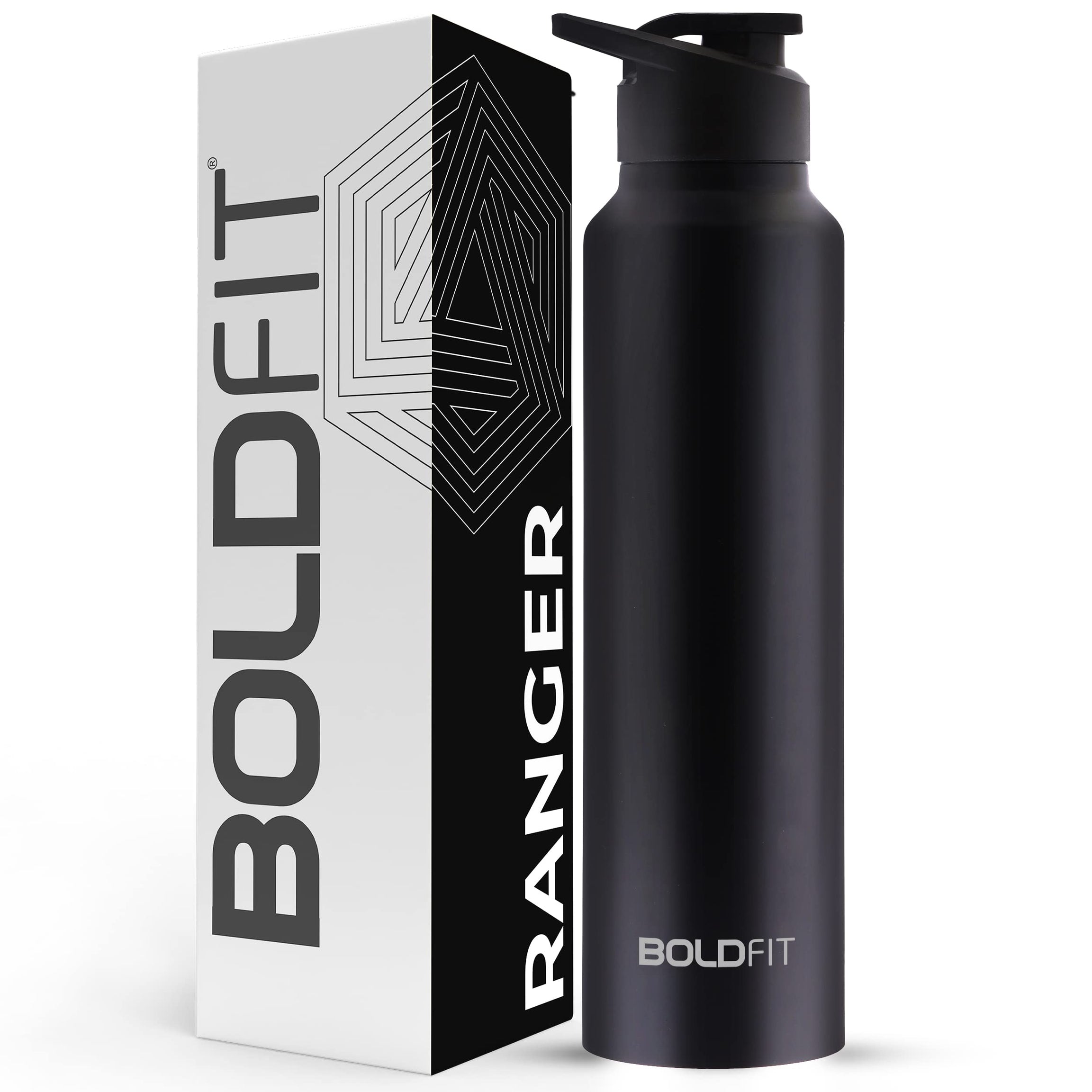 Boldfit Water Bottles Stainless Steel Water Bottle 1 Litre Steel Water Bottles for School, Office, Home, Gym 1 Litre Water Bottle for Men Leakproof, Rust free Steel Bottle -1000 ml Water Bottle Black