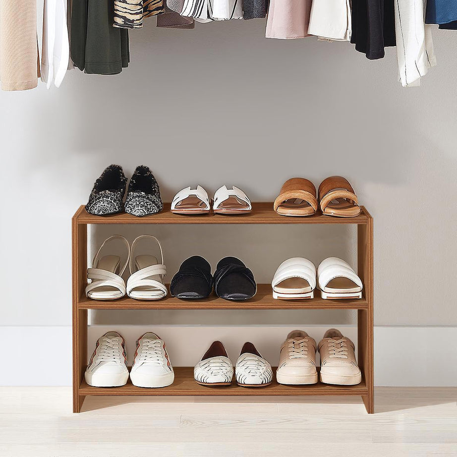 Lukzer Engineered Wooden Shoe Rack Multipurpose Organizer (SR-004/Colour: Oak Brown/68.5X48.3X30cm)