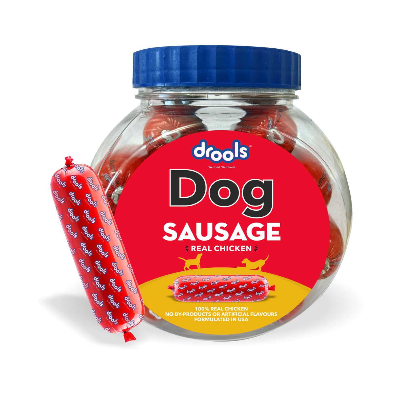 Drools Dog Treats Sausage Real Chicken 10Pcs Jar,550g Pack