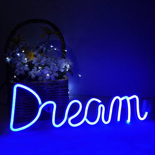 Party Propz Dream Neon Lights Or Neon Sign Lights - Lights for Home Decoration Living Room | Neon Signs Decor For Room Wall | Neon Led Lights Board for Birthday Gift | Dream Lights for Bedroom