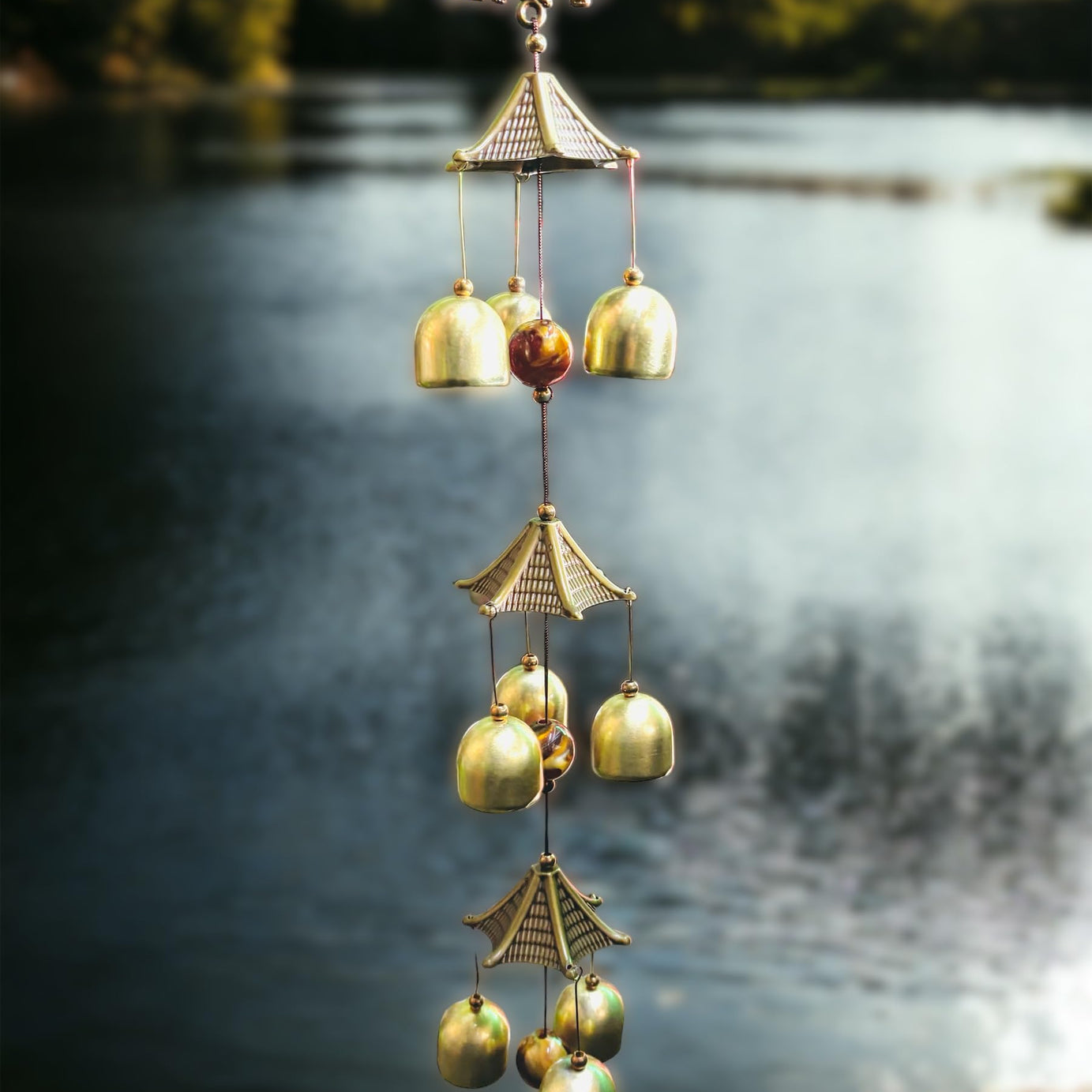 WARMINGO DE 9 Bells Wind Chime for Home Positive Vibes | Wind Chimes for Balcony Garden Positive Energy | Fengshui Vastu Bell Hanging (X Large)