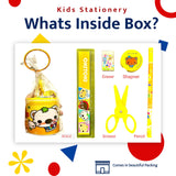 Return Gifts for Kids Birthday Party Stationary Set - Pack of 6 (includes Pencil Box case,Scissor,Eraser,Pencil, Sharpener)