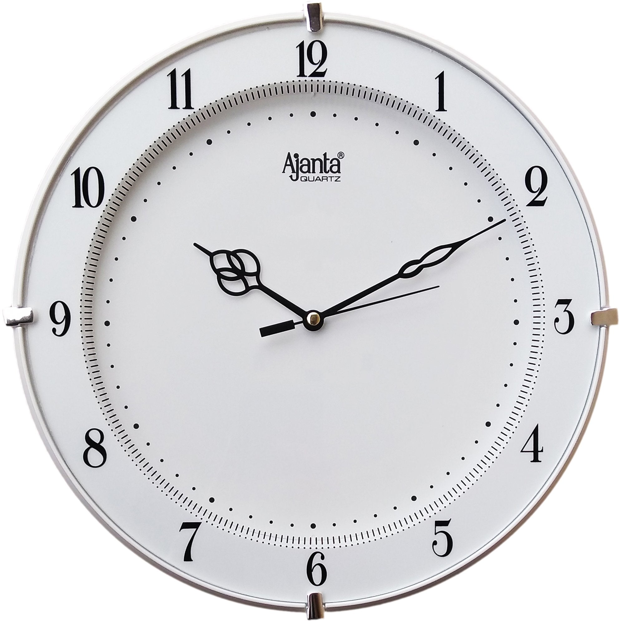 Ajanta 11 Inches Wall Clock for Home/Offces/Bedroom/Living Room/Kitchen (Step Movement, White)